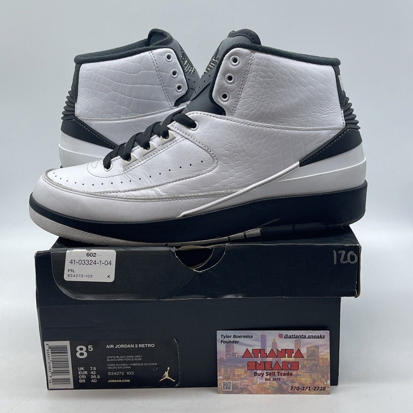 Size 8.5 - Air Jordan 2 Retro Wing It Black White Leather (834272-103)