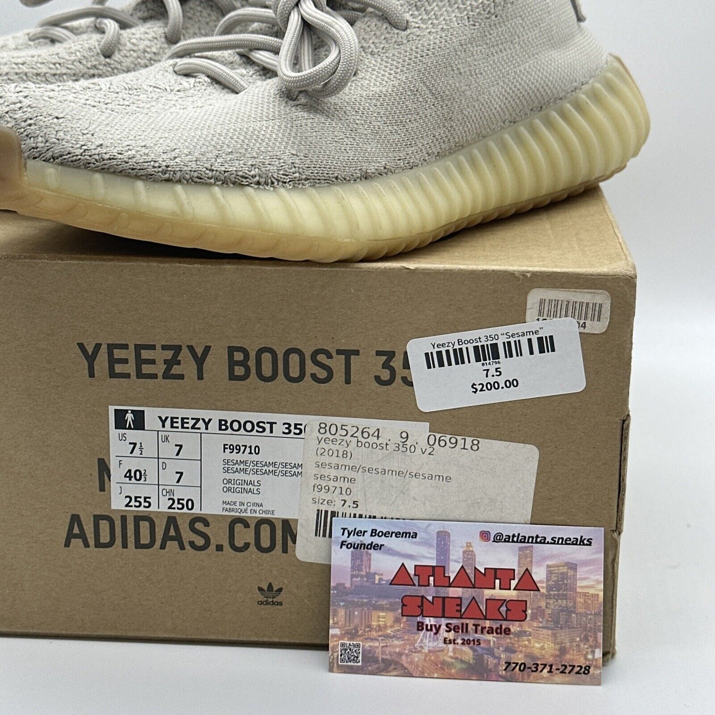 Size 7.5 - adidas Yeezy Boost 350 V2 Low Sesame