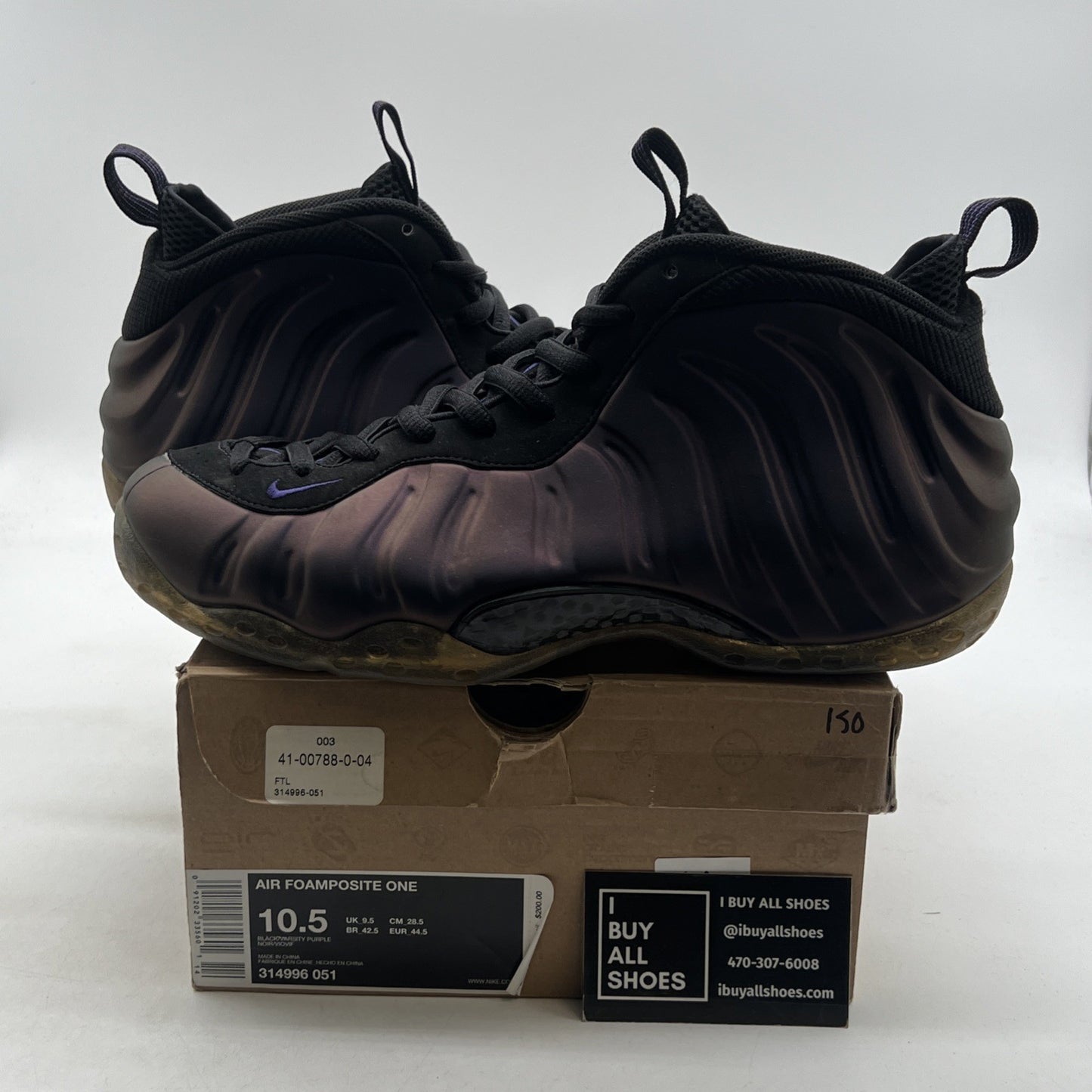 Size 10.5 - Nike Air Foamposite One 2010 Eggplant (314996-051)