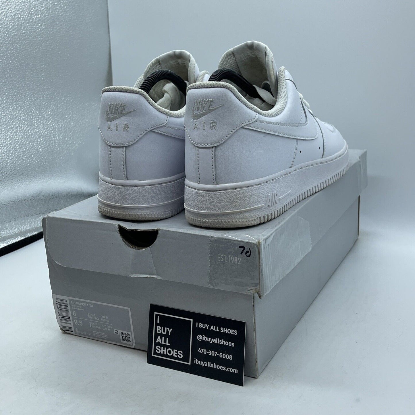 Size 8 - Nike Air Force 1 '07 Low Triple White Leather Suede (CW2288-111)