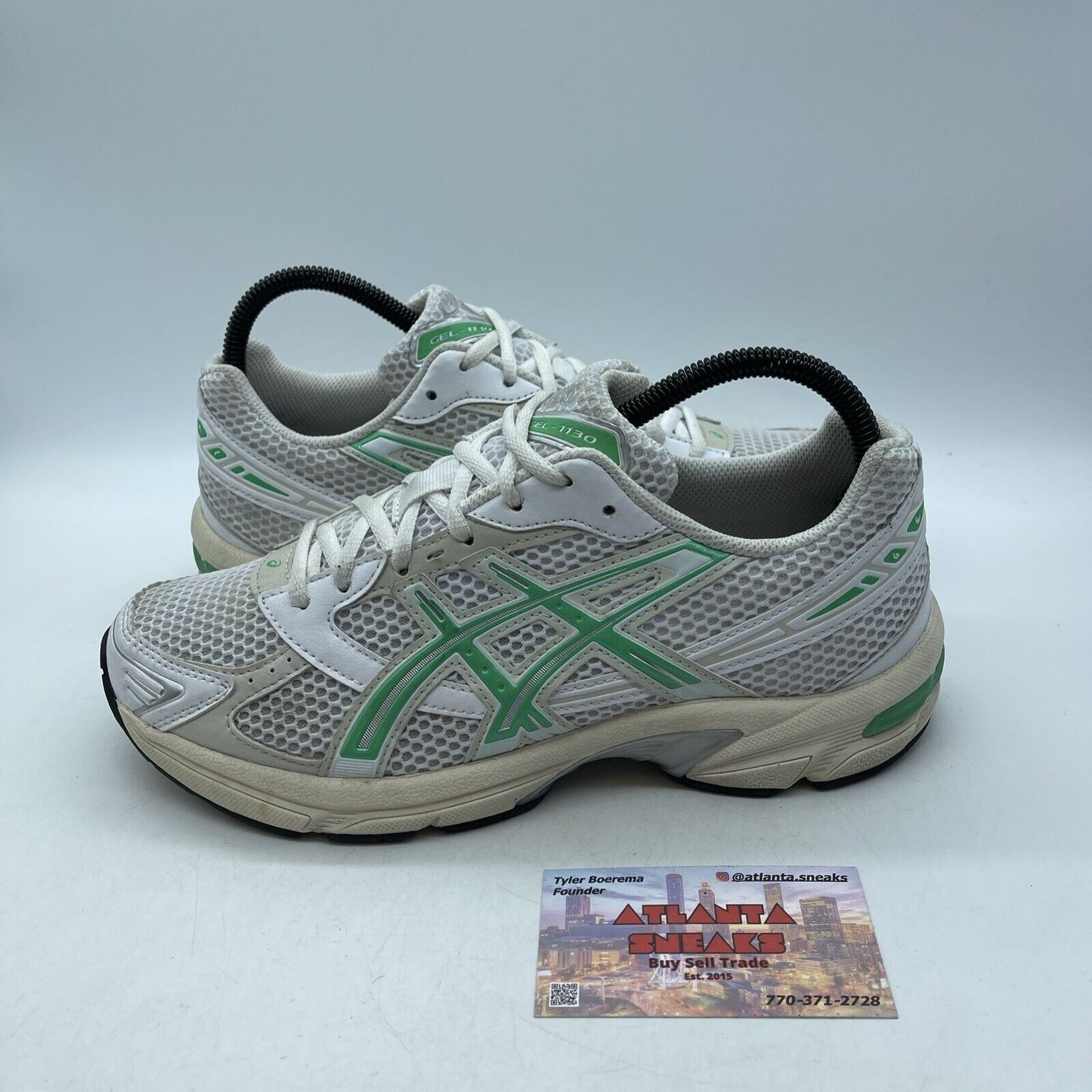 Size 8.5W - ASICS Gel 1130 White Malachite Green White Silver (1202A164-114)