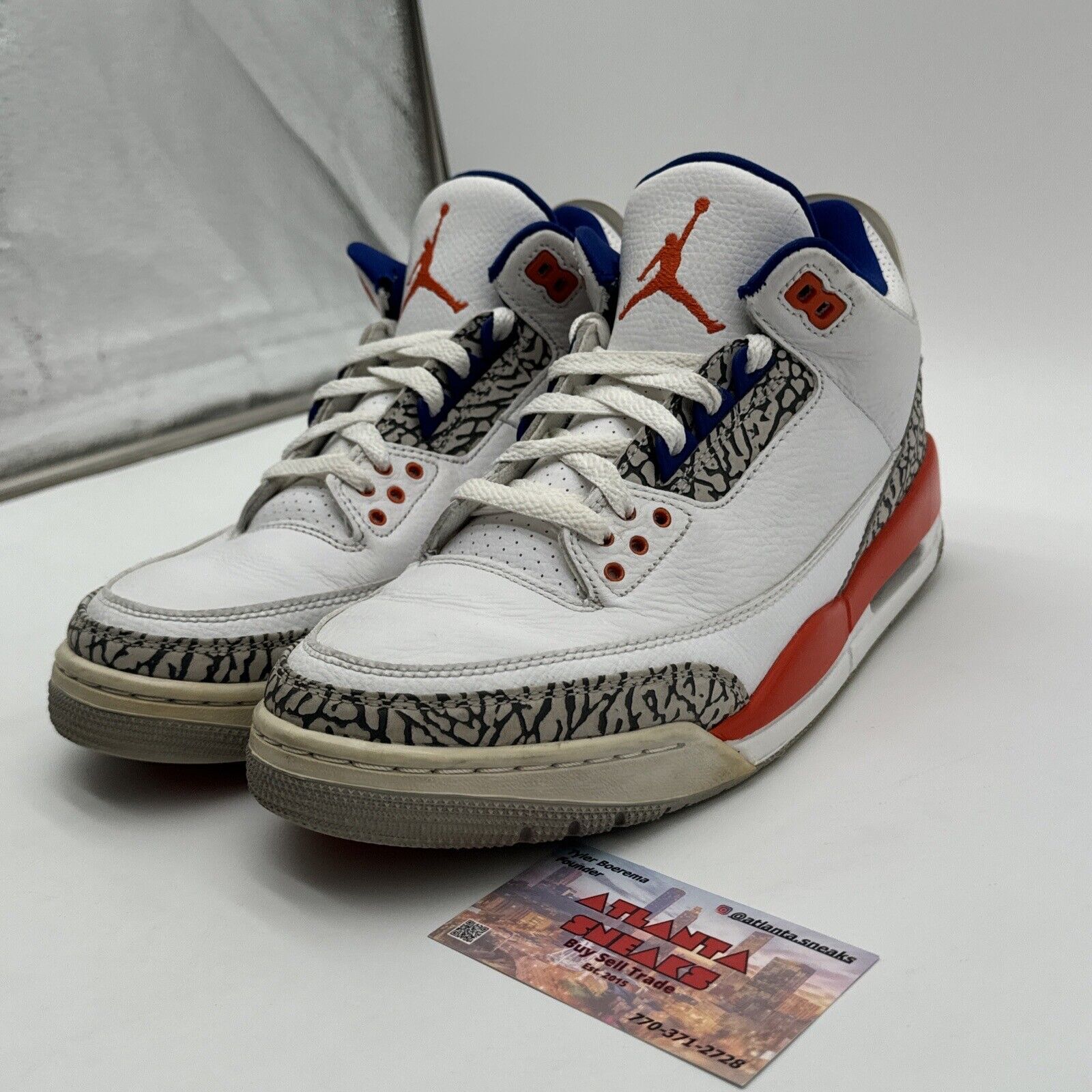 Size 9 - Jordan 3 Retro Knicks Rivals 2019 White Leather Orange Blue Gators OG