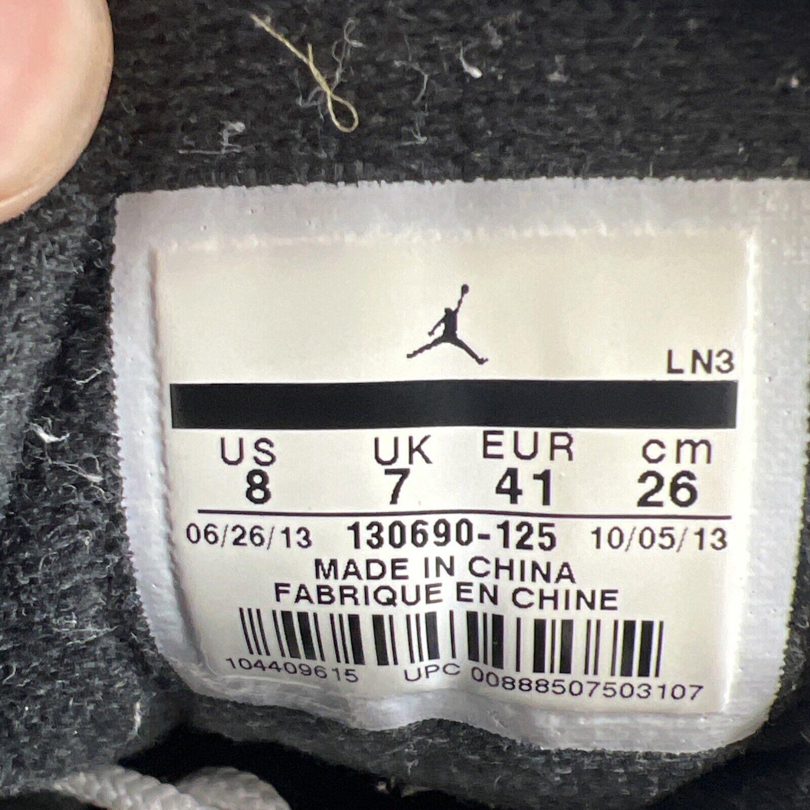 Size 8 - Air Jordan 12 Retro taxi release 2013 (130690-125)