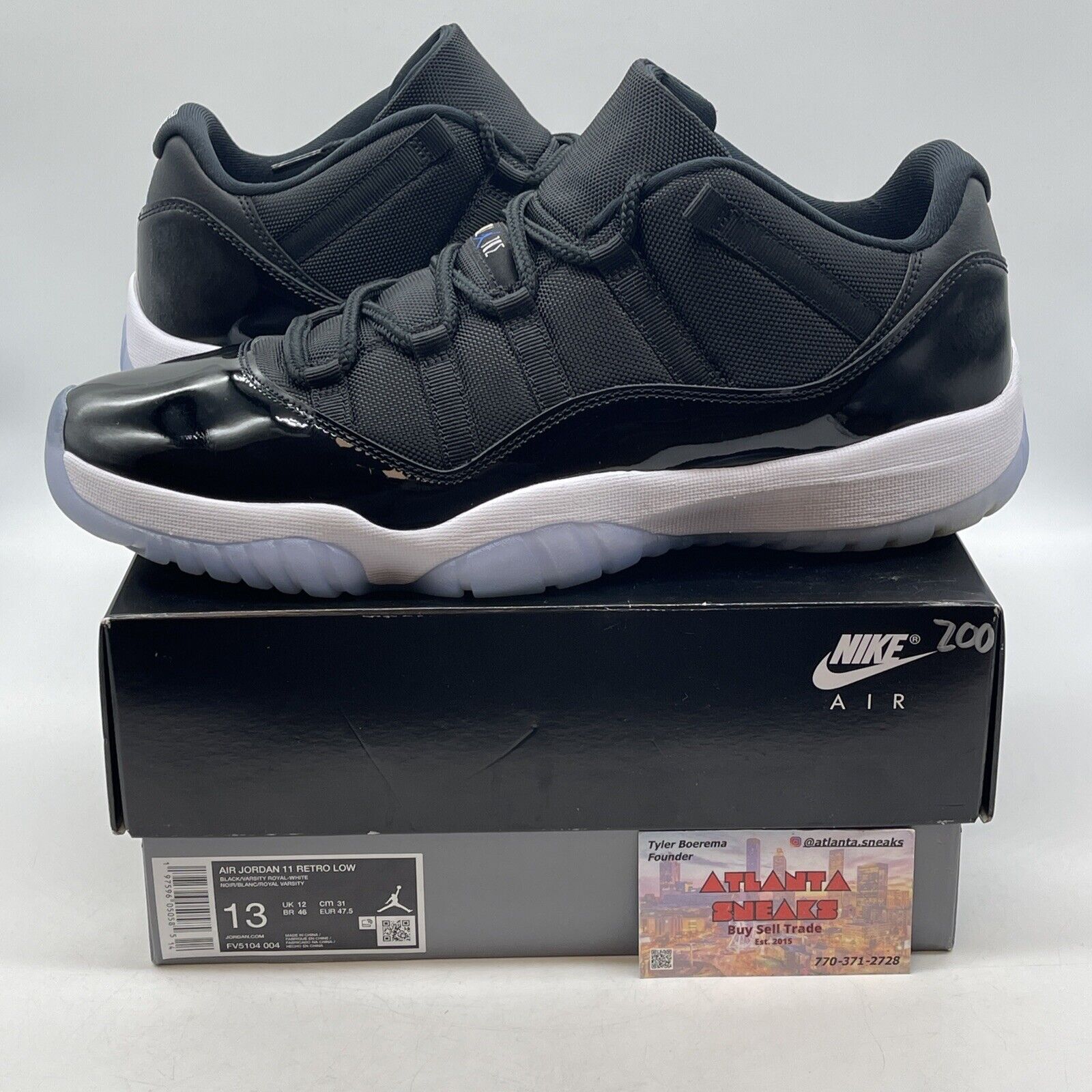 Size 13 - Air Jordan 11 Retro Low Space Jam Black White Blue (FV5104-004)