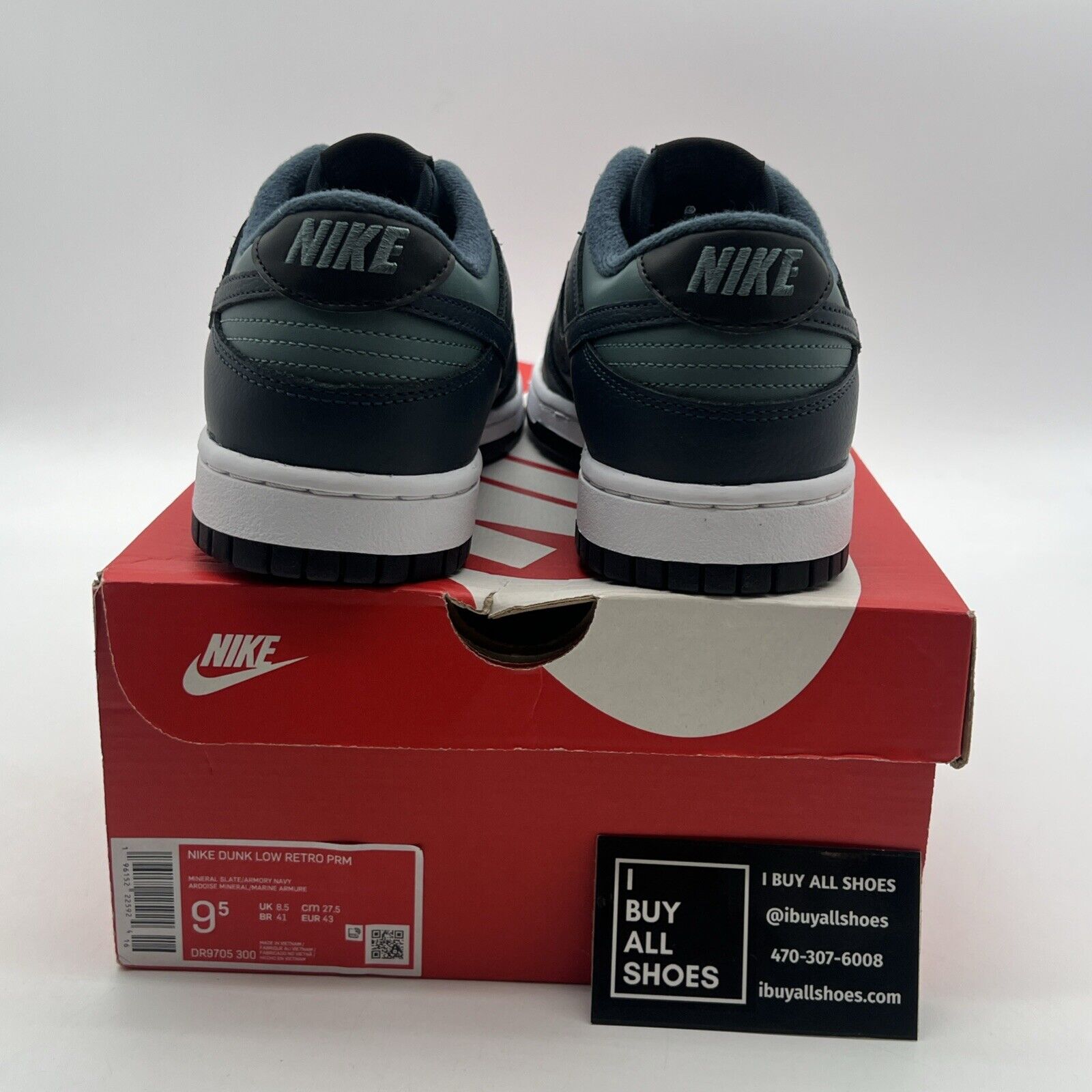 Size 9.5 - Nike Dunk Low Armory Navy/Black/Mineral State/White (DR9705-300)