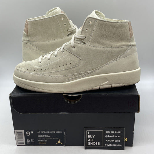 Size 9.5 - Air Jordan 2 Retro Deconstructed Sail Tan Suede Leather (897521-100)
