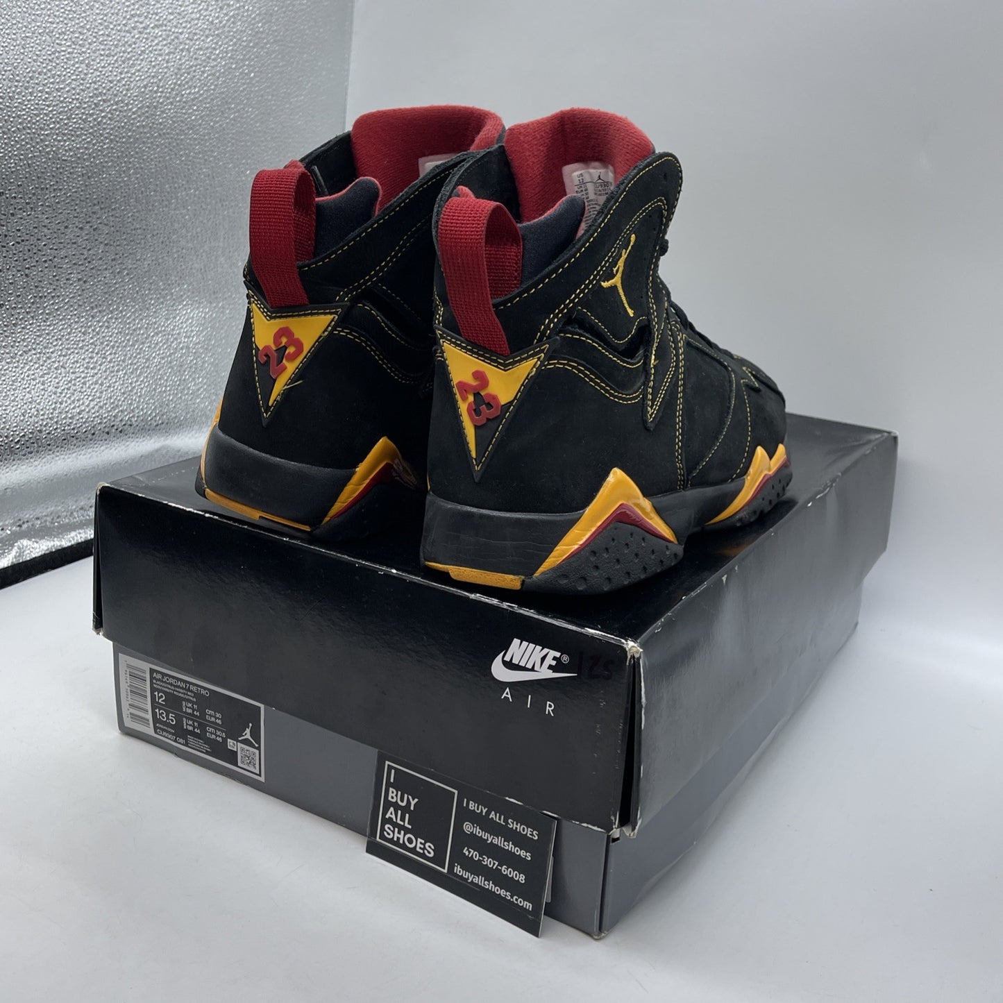 Size 12 - Jordan 7 Retro Citrus Black Orange Red Suede (CU9307-081)
