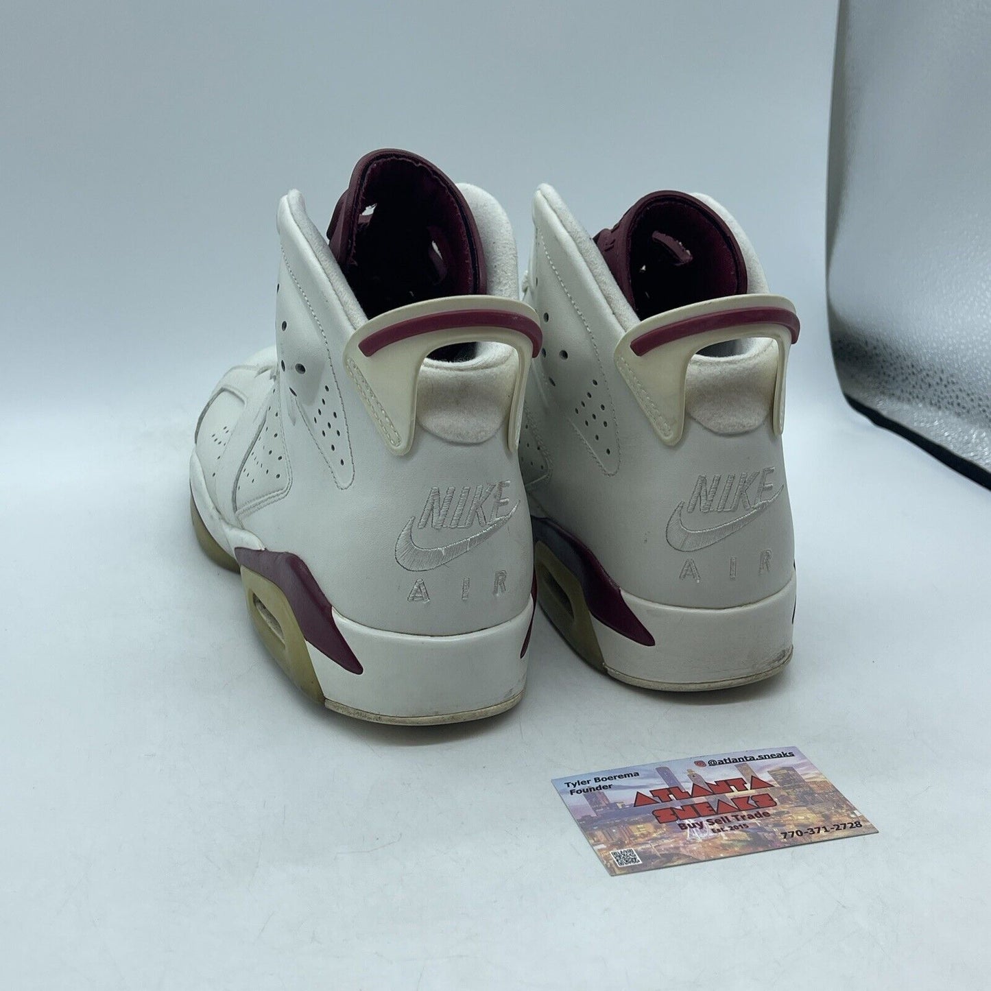 Size 10.5 - Air Jordan 6 Retro 2015 Maroon White Suede Leather (384664-116)