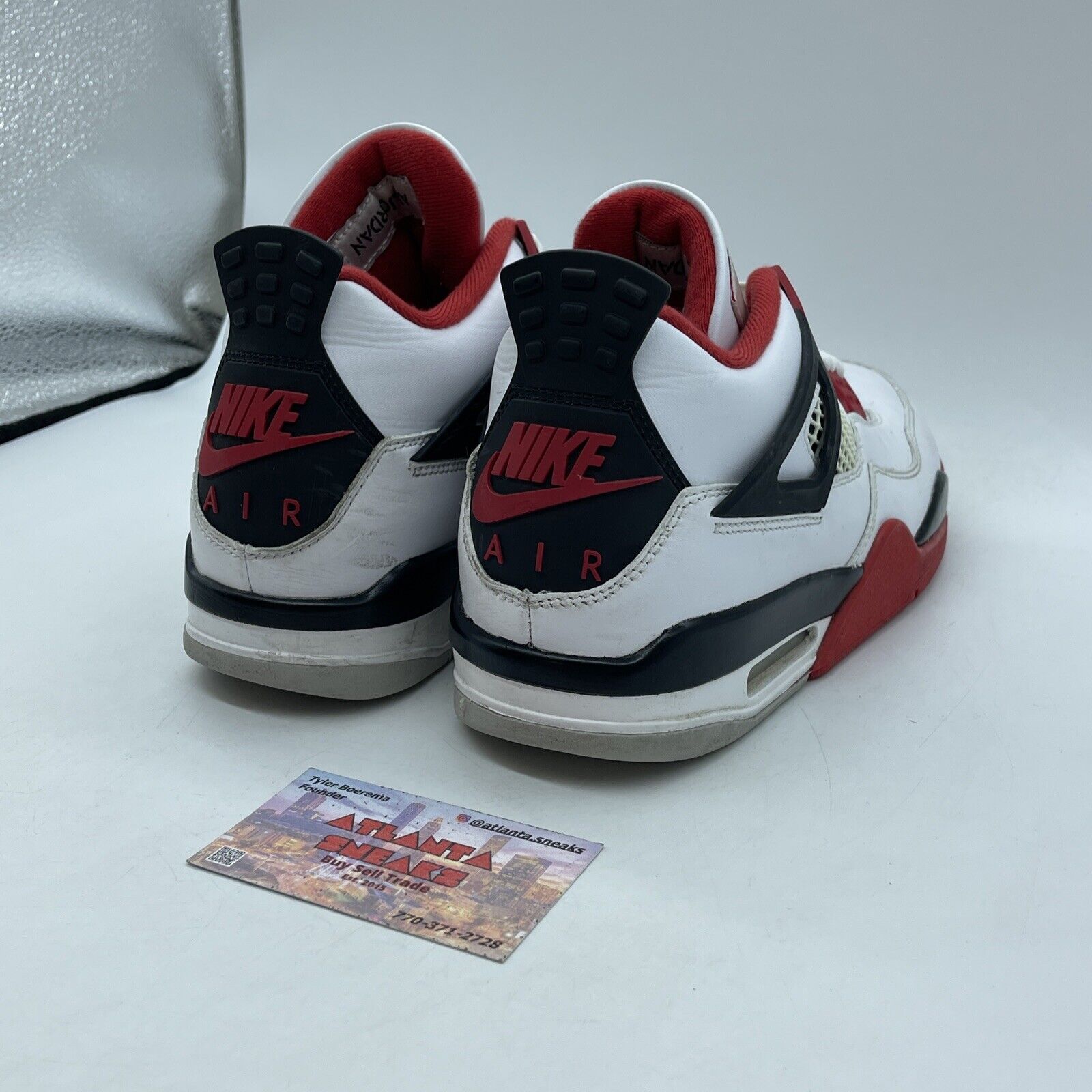 Size 8 - Jordan 4 Retro OG Mid Fire Red Black Grey White Leather (DC7770-160)