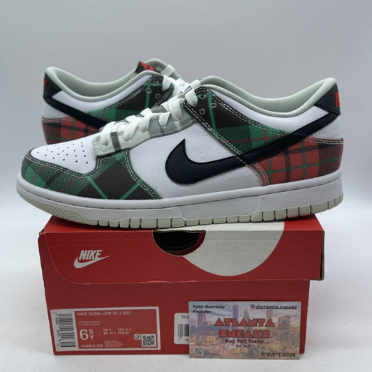 Size 6.5Y - Nike Dunk Premium Low Tartan Plaid Suede Leather (DV8919-100)