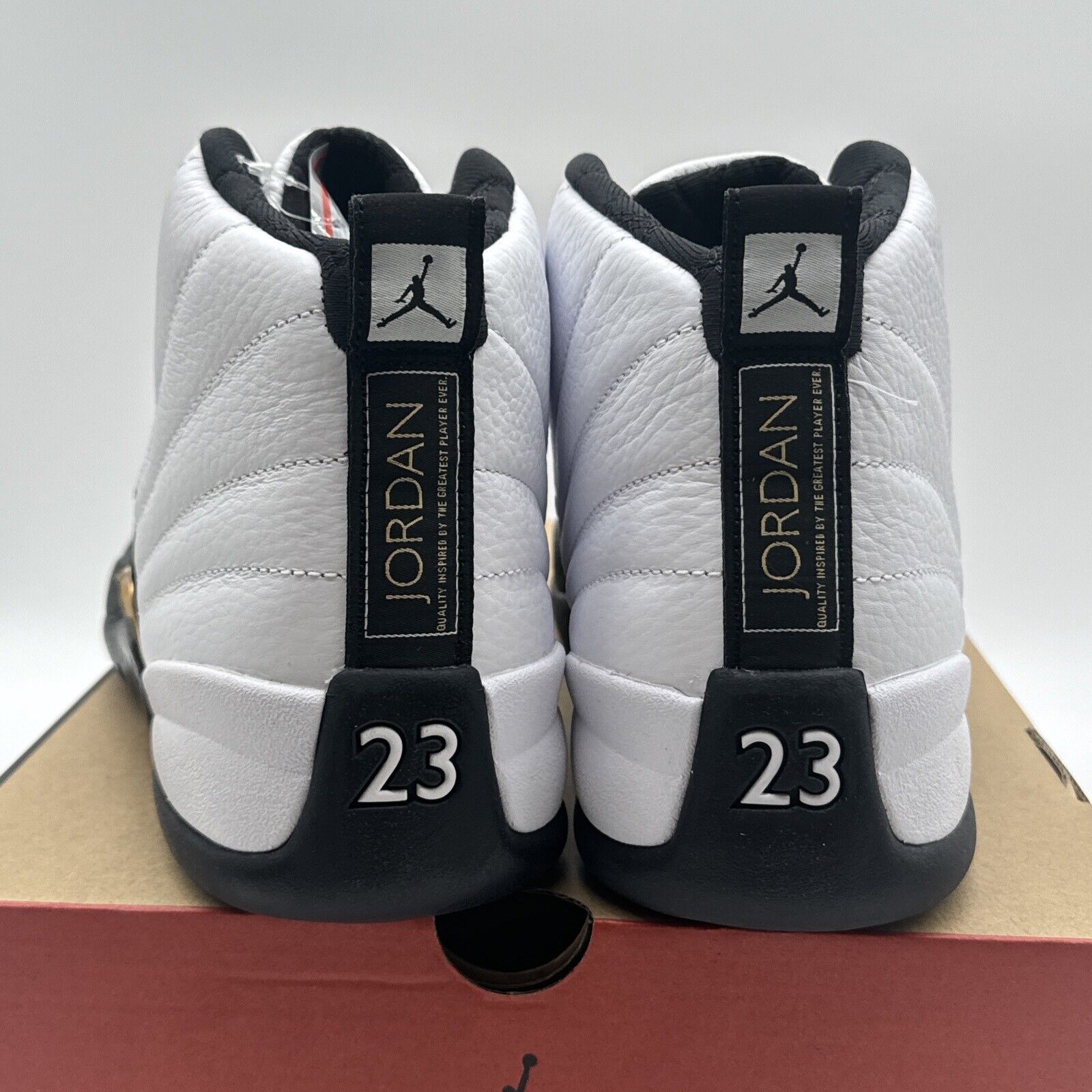 Size 11.5 - Jordan 12 Royalty White Black Gold New Leather Human Retros OG Box