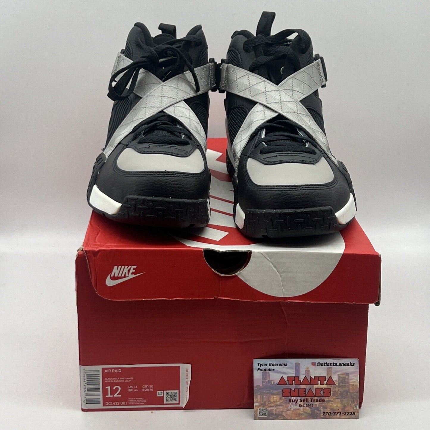 Size 12 - Nike Air Raid OG Black Grey Brand New Og All Black White Grey DS