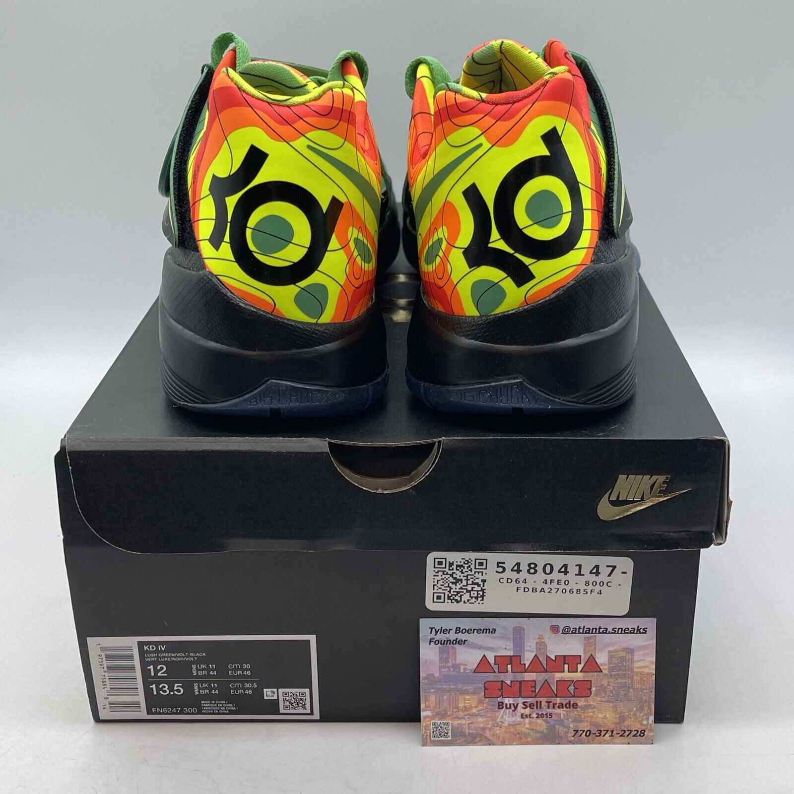 Size 12 - Nike Zoom KD 4 2024 Weatherman Black Green Leather (FN6247-300)