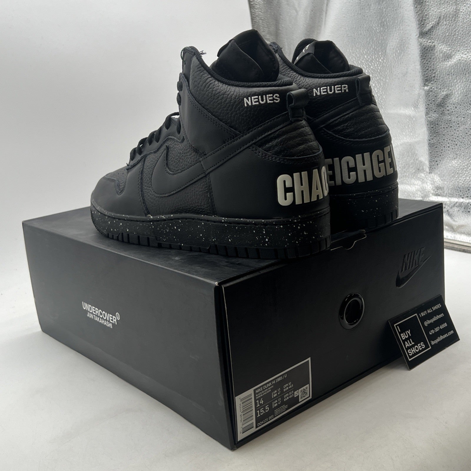 Size 14 - Nike Undercover x Dunk 1985 High Chaos - Black (DQ4121-001)