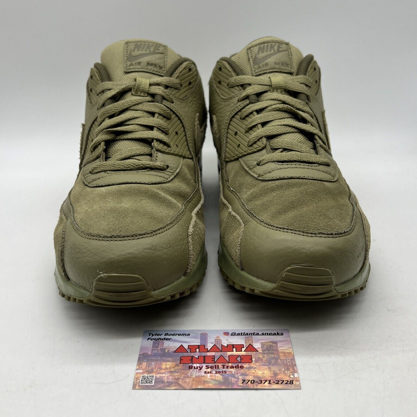 Size 14 - Nike Air Max 90 Premium Neutral Olive Suede (700155-202)