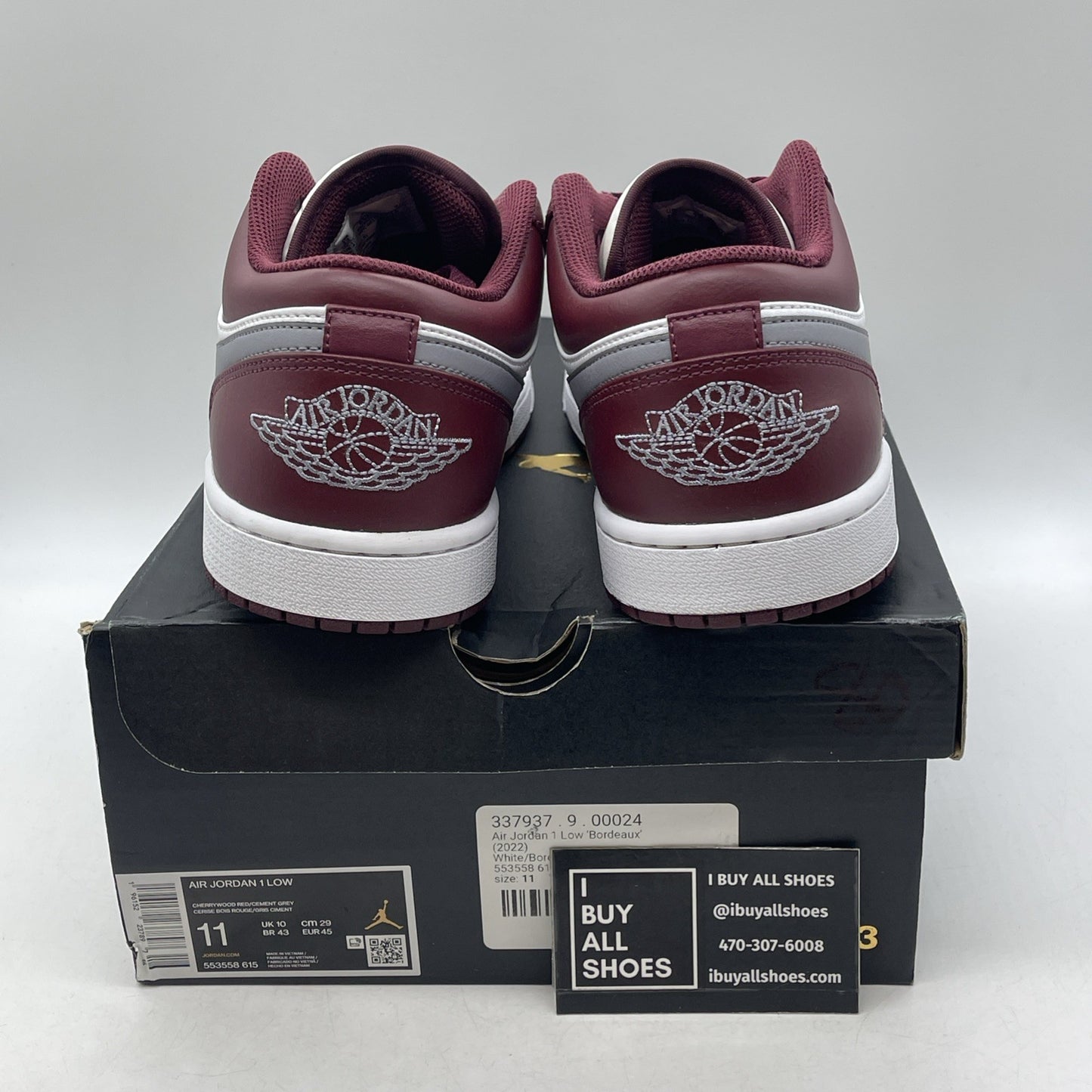 Size 11 - Air Jordan 1 Low Cherrywood Red 2022 (553558-615)