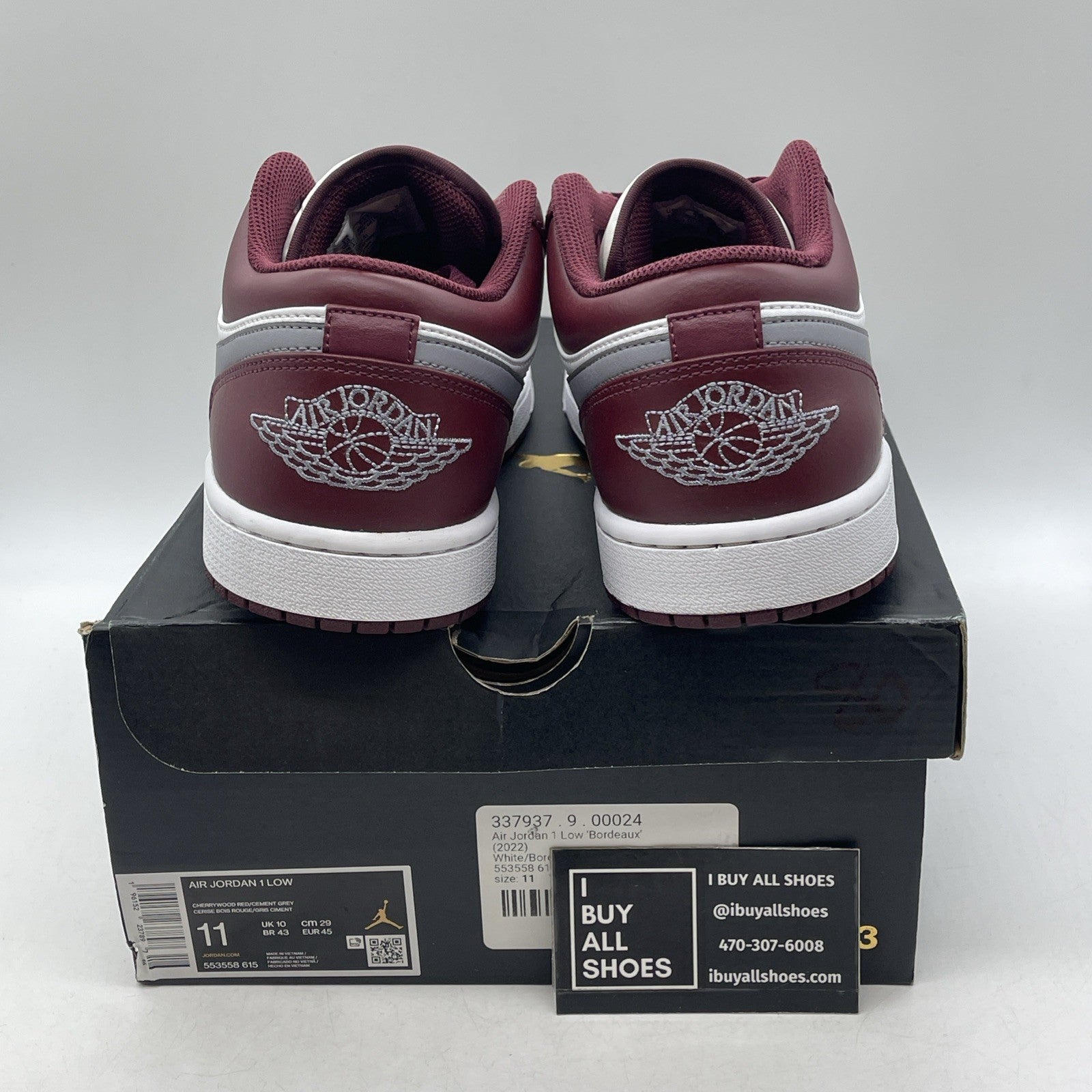 Size 11 - Air Jordan 1 Low Cherrywood Red 2022 (553558-615)