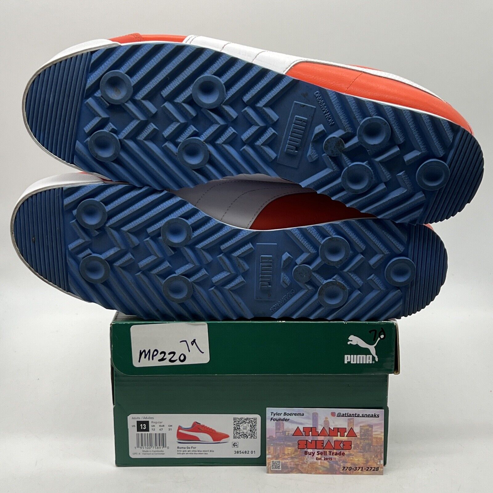 Size 13 - PUMA Roma Go For - Blue White Leather (385482-01)