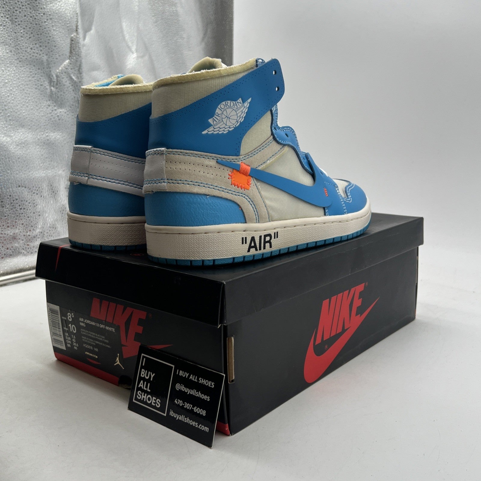 Size 8.5 - Air Jordan 1 Retro OG x Off-White High UNC (AQ0818-148)