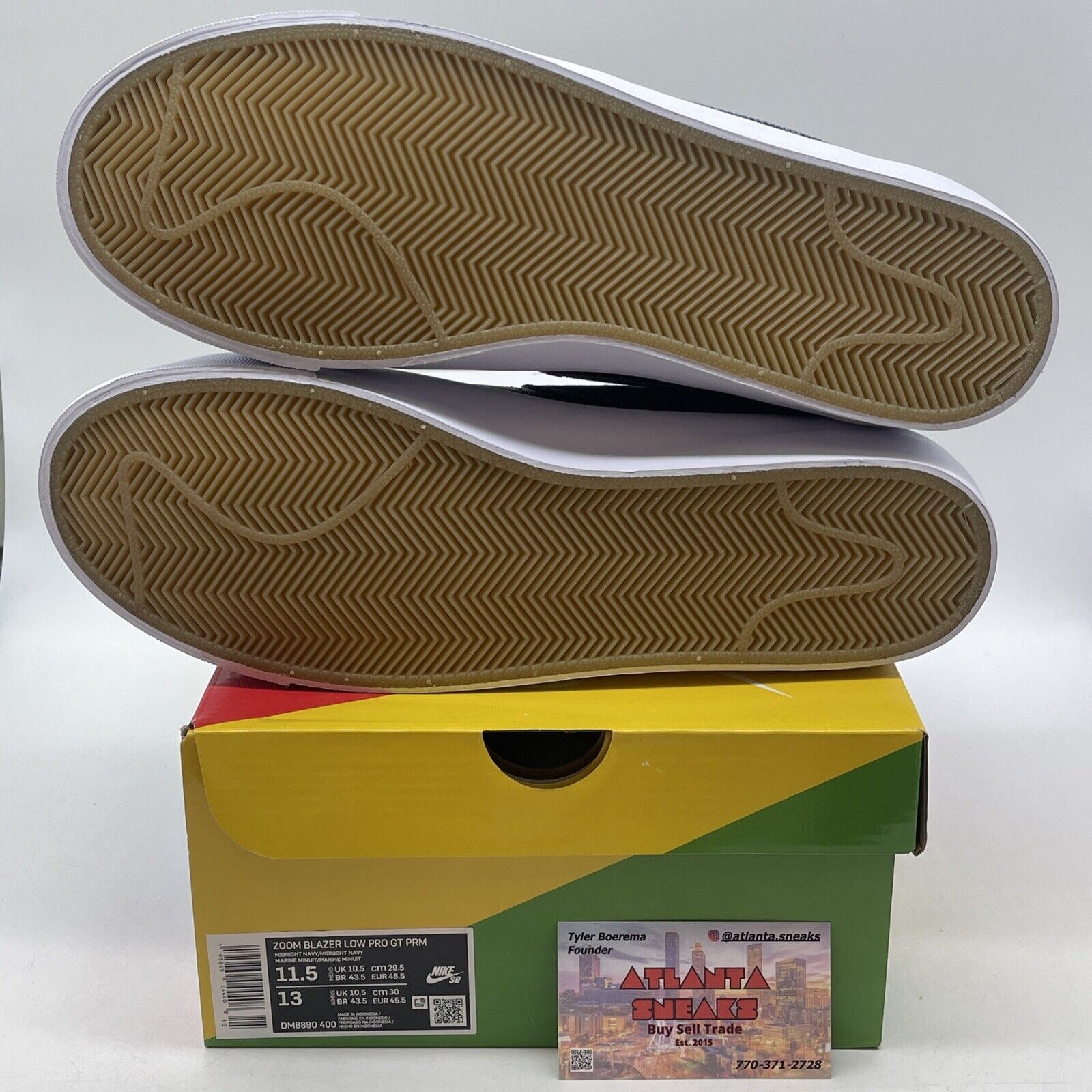 Size 11.5 - Nike Blazer GT SB Low Midnight Navy Denim White Leather (DM8890-400)