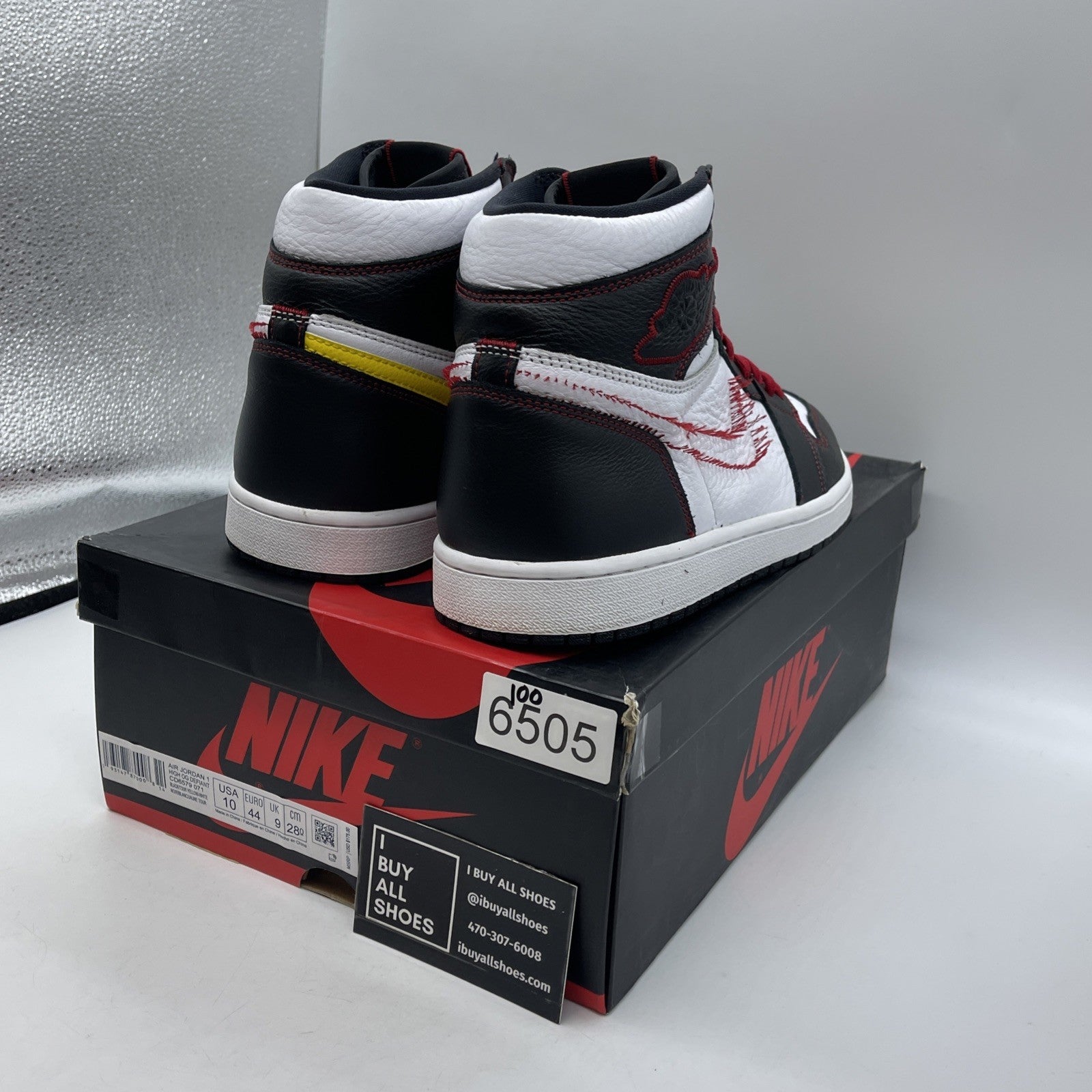 Size 10 - Air Jordan 1 Retro OG High Defiant Black White Leather (CD6579-071)