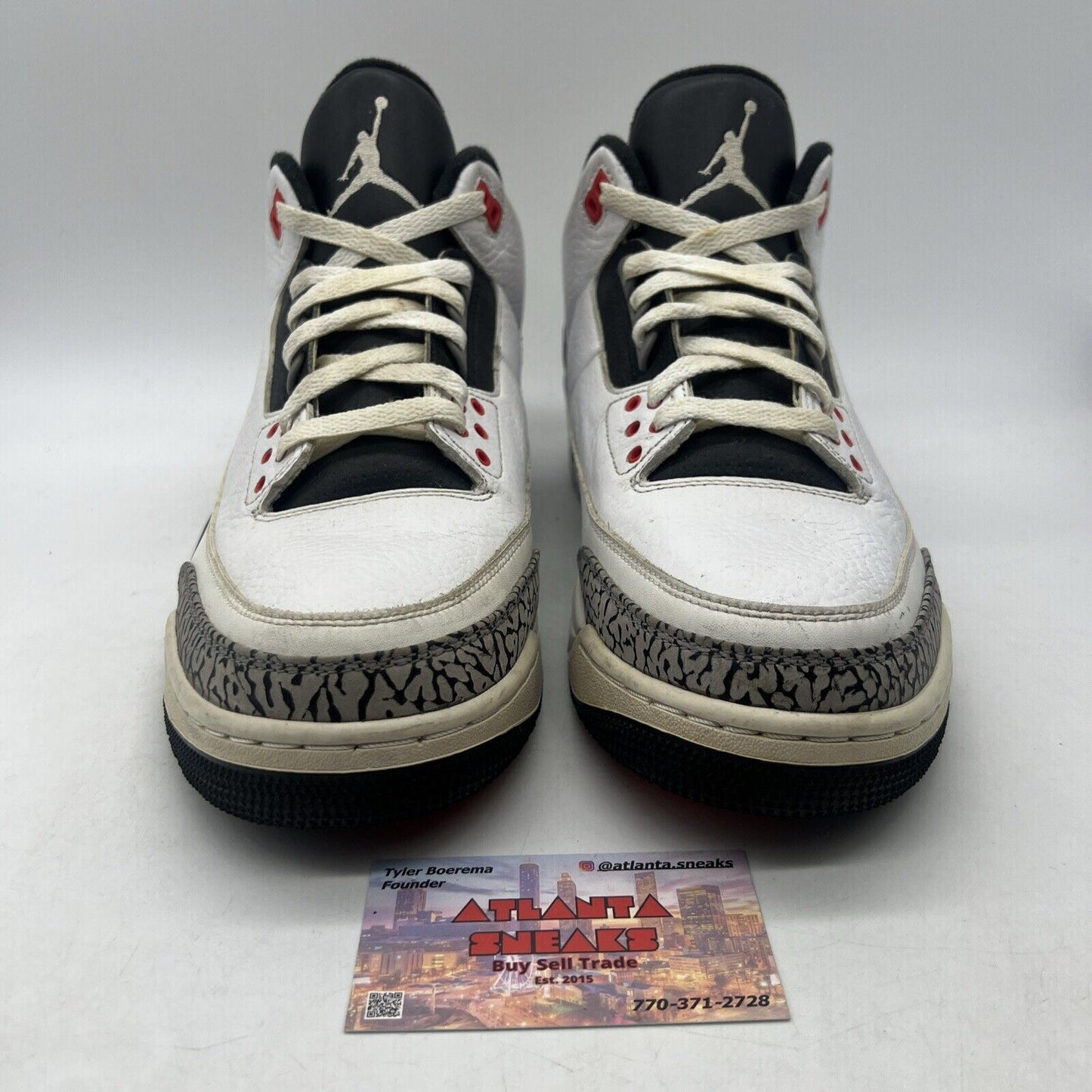 Size 12 - Air Jordan 3 Retro Infrared 23 White Red Grey Leather (136064-123)