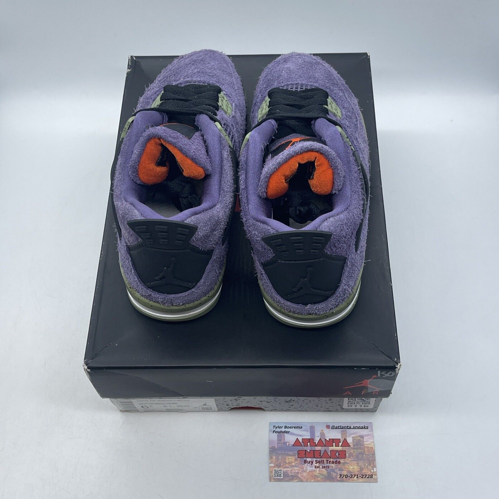 Size 6.5W - Jordan 4 Retro Mid Canyon Purple Black Olive Orange (AQ9129-500)