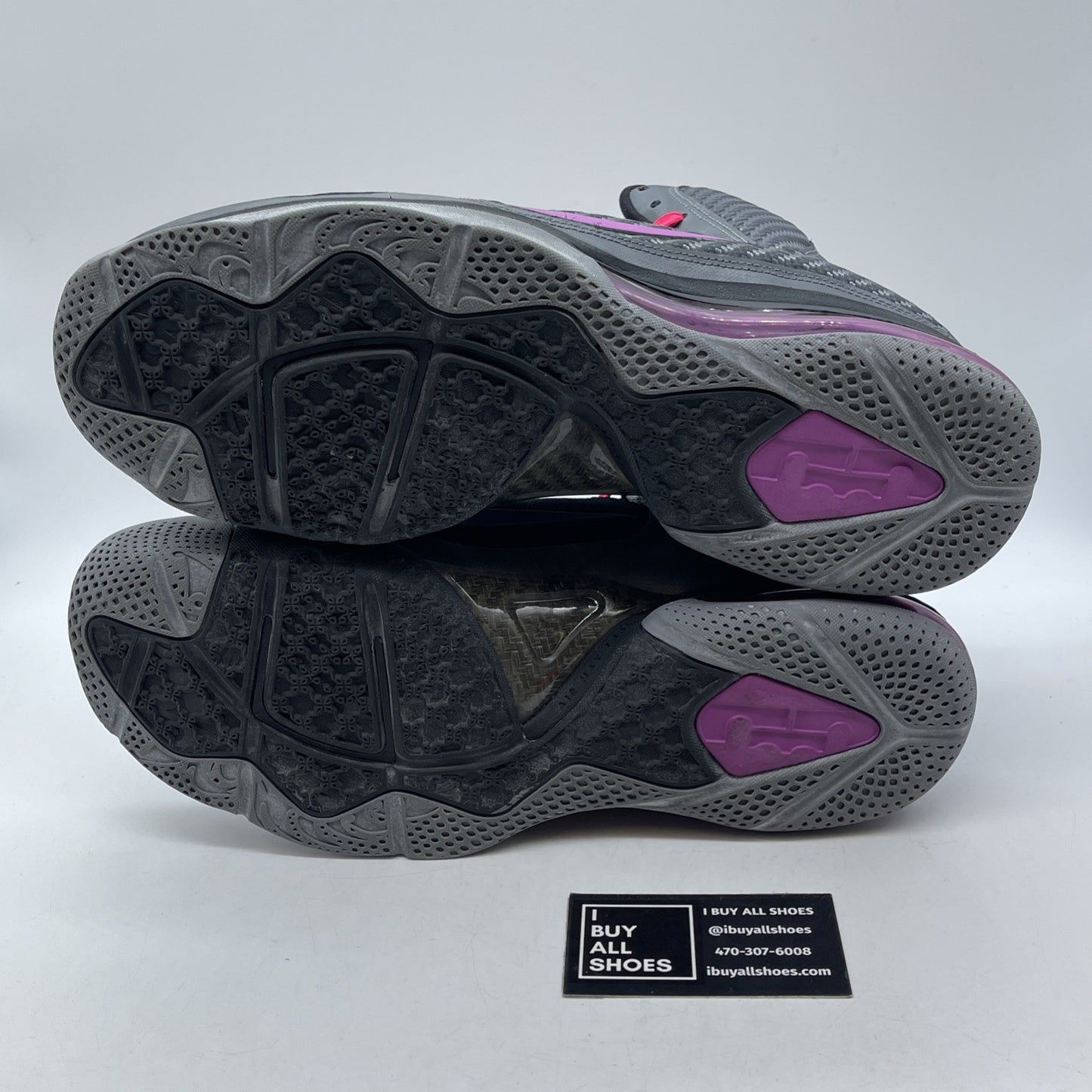 Size 13 - Nike LeBron 9 Miami Nights Grey Purple Black Leather (469764-002)