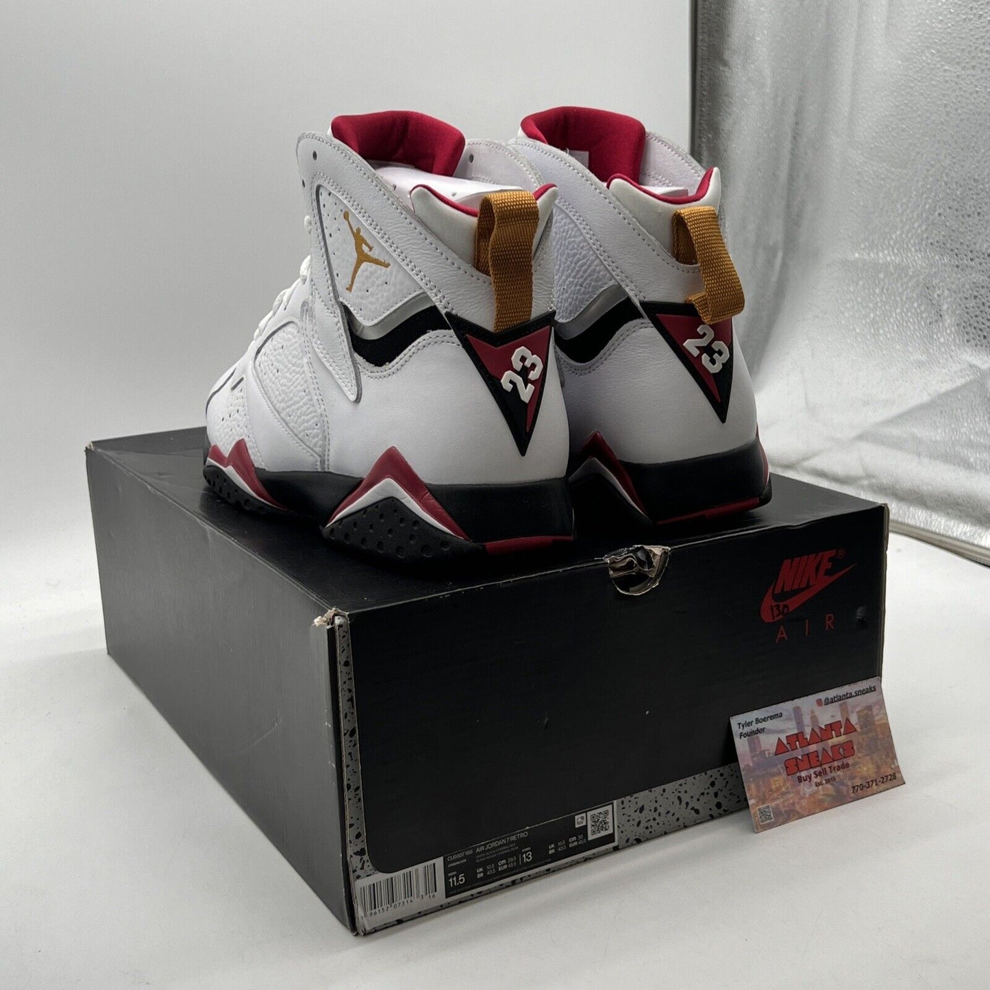 Size 11.5 - Jordan 7 Cardinal 2022 Black Yellow White Red Leather (CU9307-106)