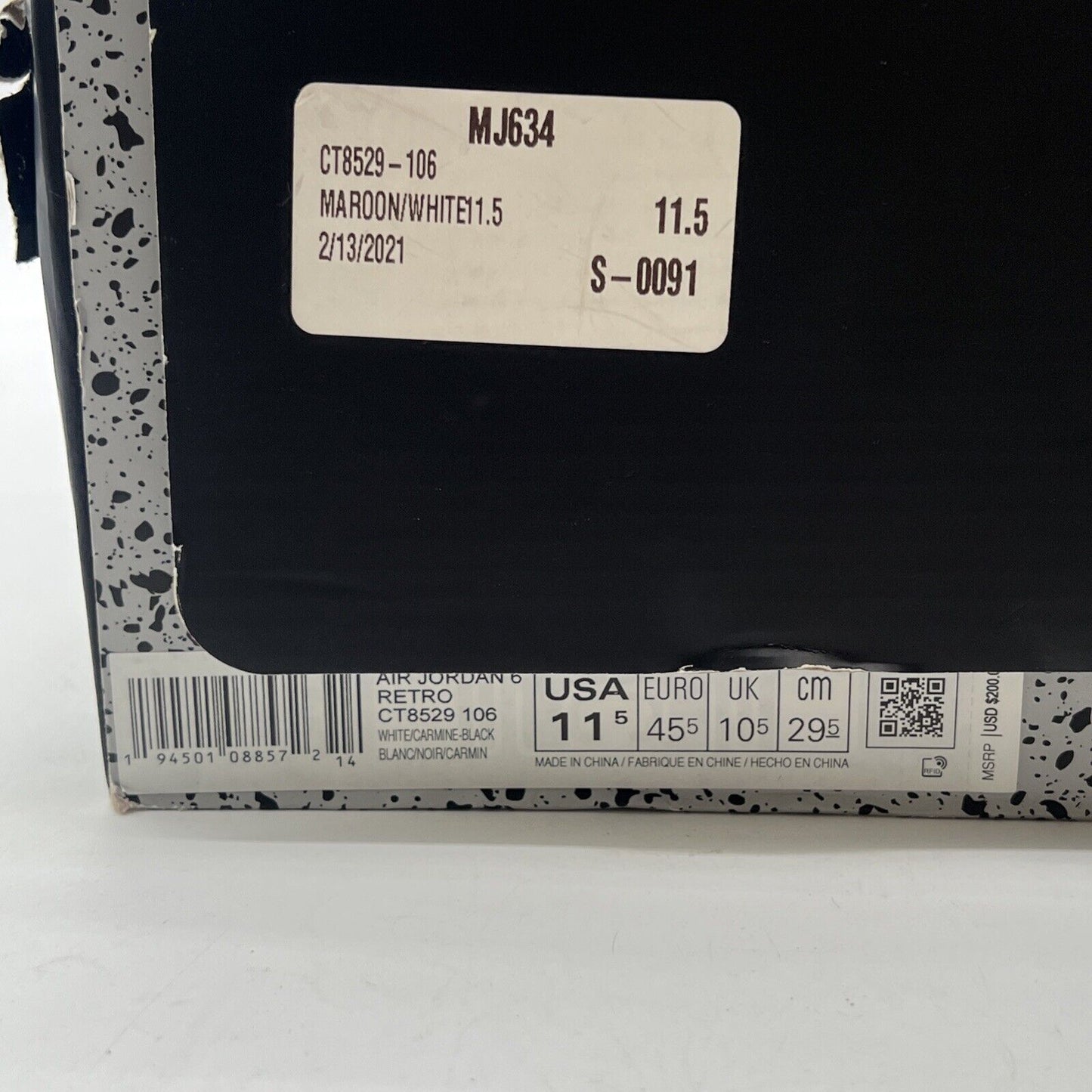 Size 11.5 - Air Jordan 6 Retro OG Mid Carmine (CT8529-106)