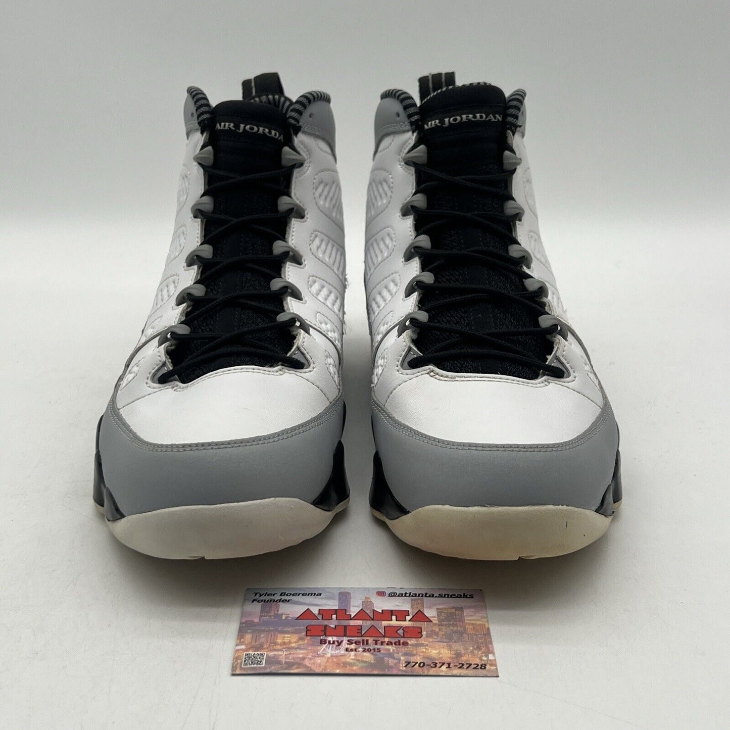 Size 10.5 - Air Jordan 9 Retro Barons Black White Grey Leather (302370-106)