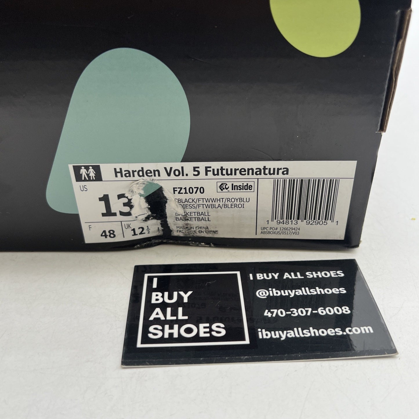 Size 13 - adidas Harden Vol. 5 Futurenatural Black (FZ1070)