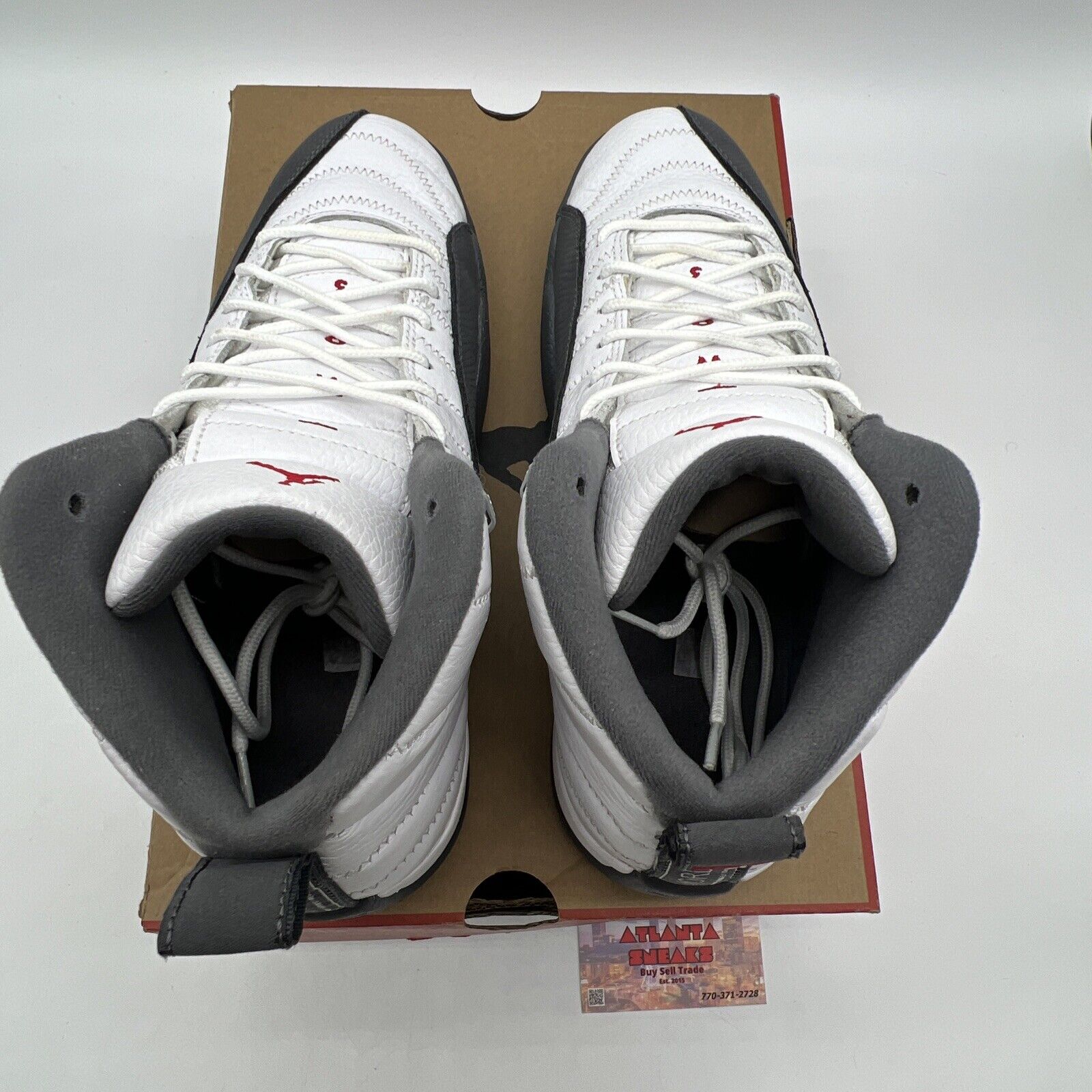 Size 10 - Air Jordan 12 Retro Dark Grey White Grey Leather (130690-160)