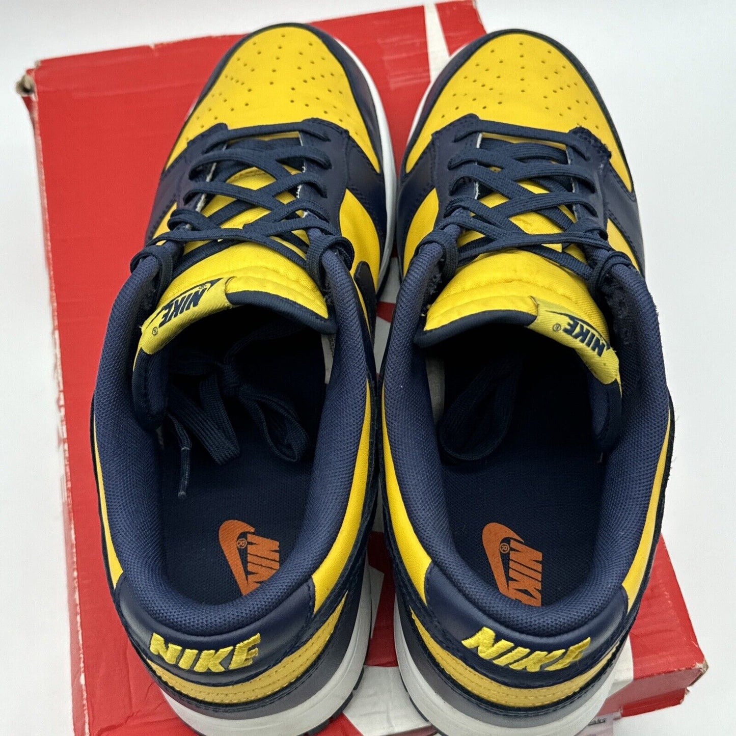 Size 13 - Nike Dunk Low Michigan 2021 Blue Maize Midnight Navy Leather OG All M