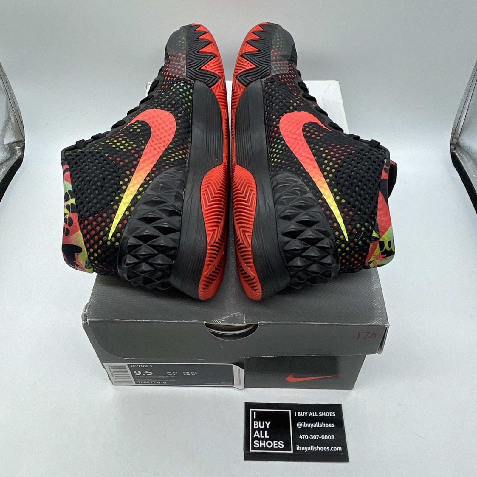 Size 9.5 - Nike Kyrie 1 Dream Black Pink Red Suede Leather (705277-016)