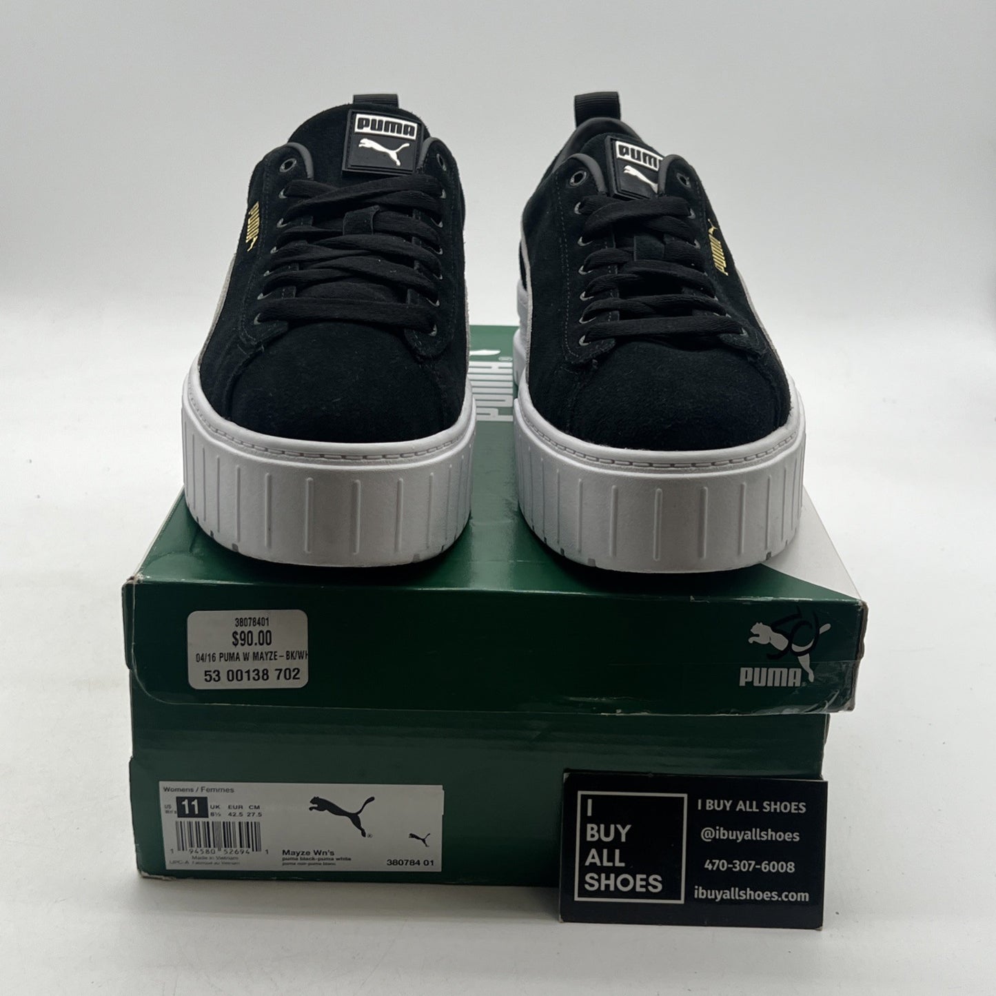 Size 11 - PUMA Mayze Black White W (380784-01)