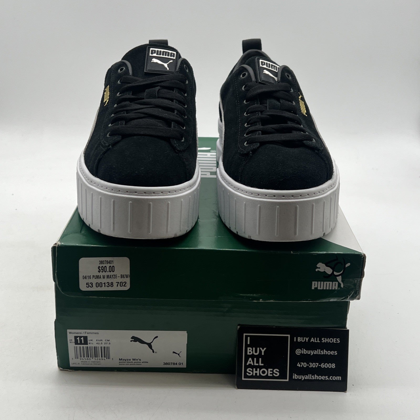 Size 11 - PUMA Mayze Black White W (380784-01)