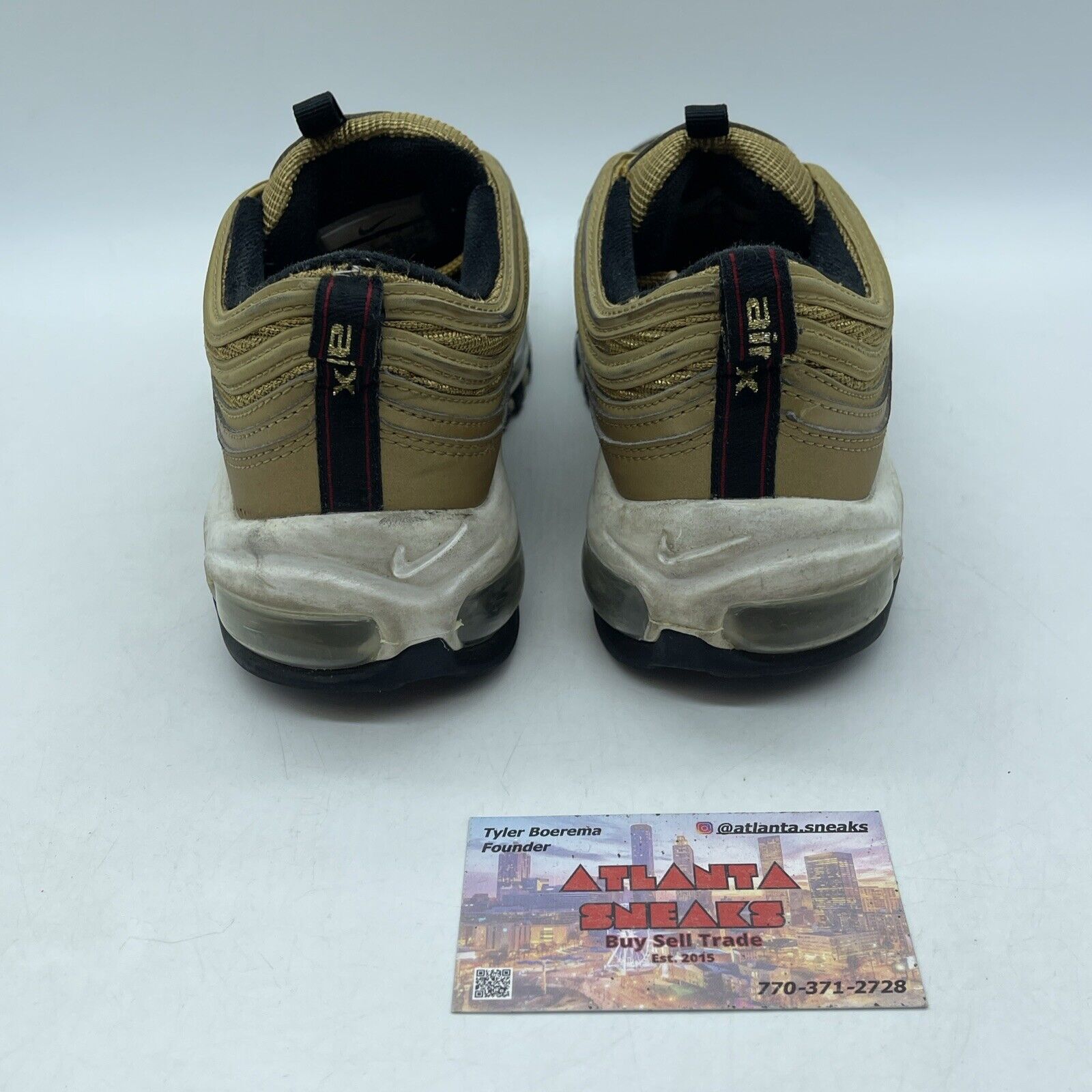 Size 7 (GS) - Nike Air Max 97 OG 2023 Low Metallic Gold White Suede (918890-700)