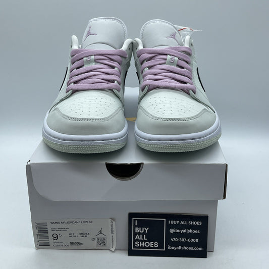 Size 9.5W - Air Jordan 1 SE Low Barely Green Suede Leather (CZ0776-300)