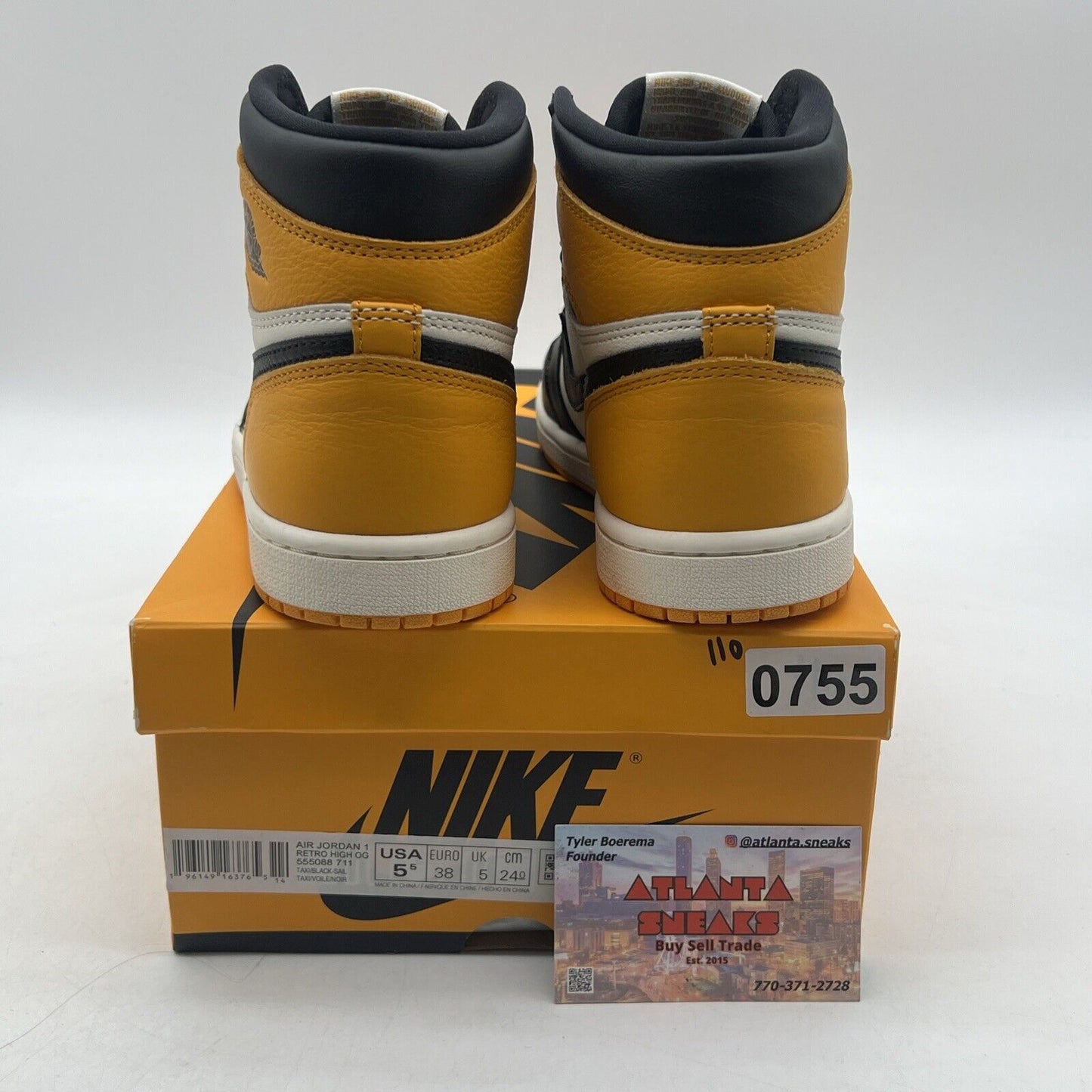 Size 5.5 - Jordan 1 Retro OG High Yellow Toe (555088-711)