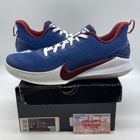 Size 11.5 - Nike Mamba Focus Coastal Blue Red White Suede Leather (AJ5899-400)