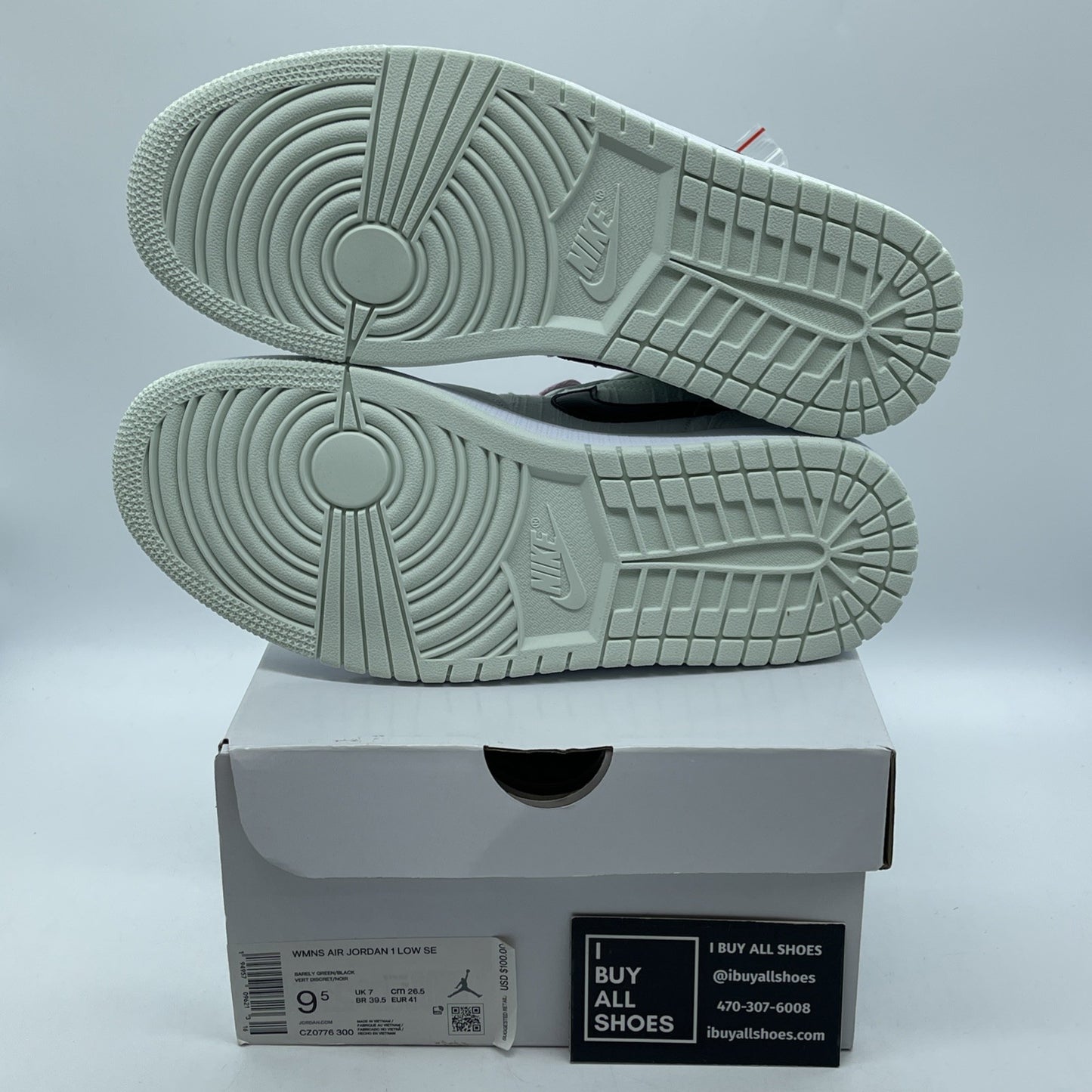 Size 9.5W - Air Jordan 1 SE Low Barely Green Suede Leather (CZ0776-300)