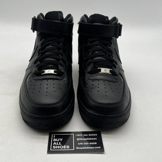 Size 12 - Nike Air Force 1 '07 Mid Triple Black (315123-001)