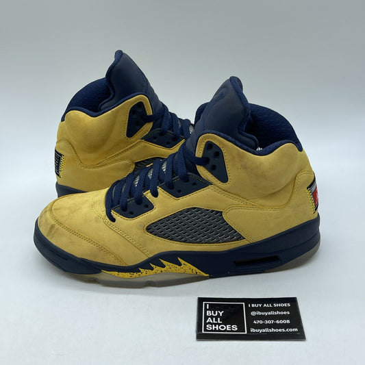 Size 9.5 - Air Jordan 5 Retro SP Michigan Yellow Blue Suede (CQ9541-704)