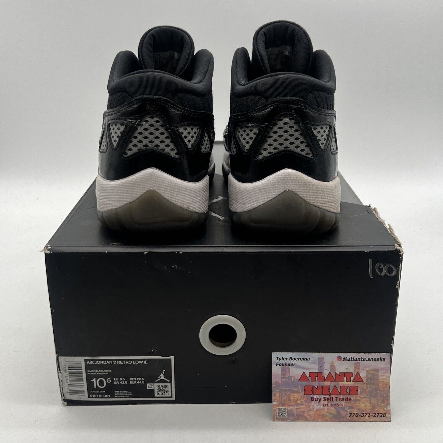 Size 10.5 - Air Jordan 11 Retro IE Low Black White (919712-001)