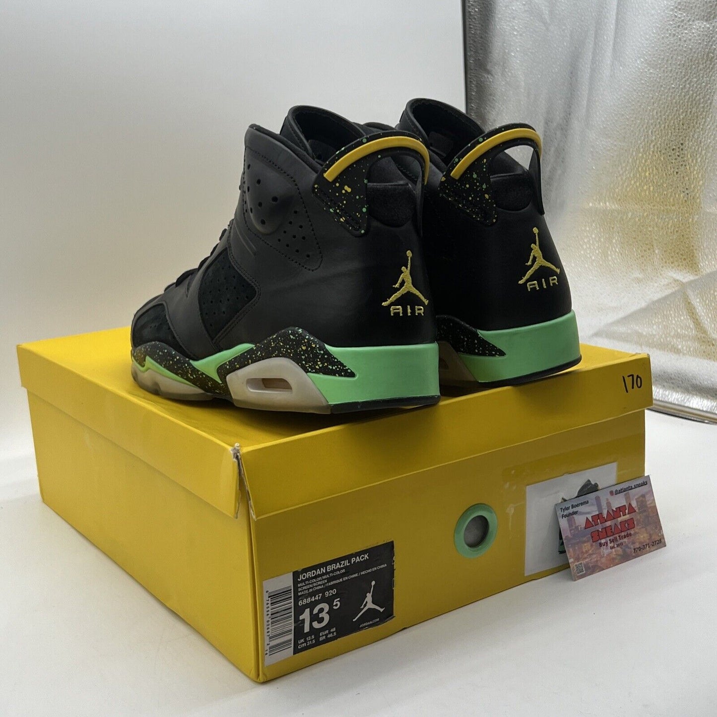 Size 13.5 - Air Jordan 6 Retro x CP3.III Brazil Pack Black Yellow (688446-020)