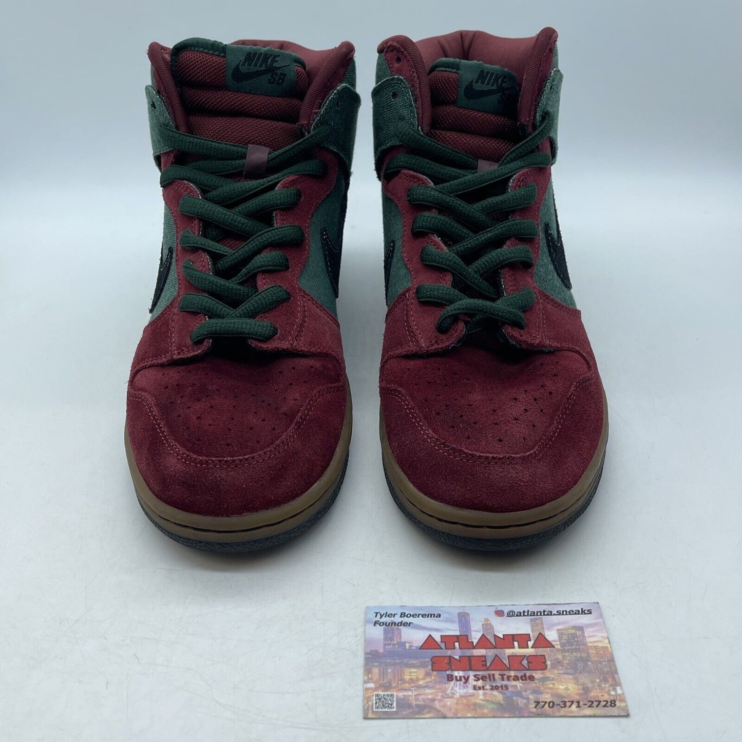 Size 10 - Nike Dunk Pro SB High Goofy Boy Green Burgundy Black (305050-305)