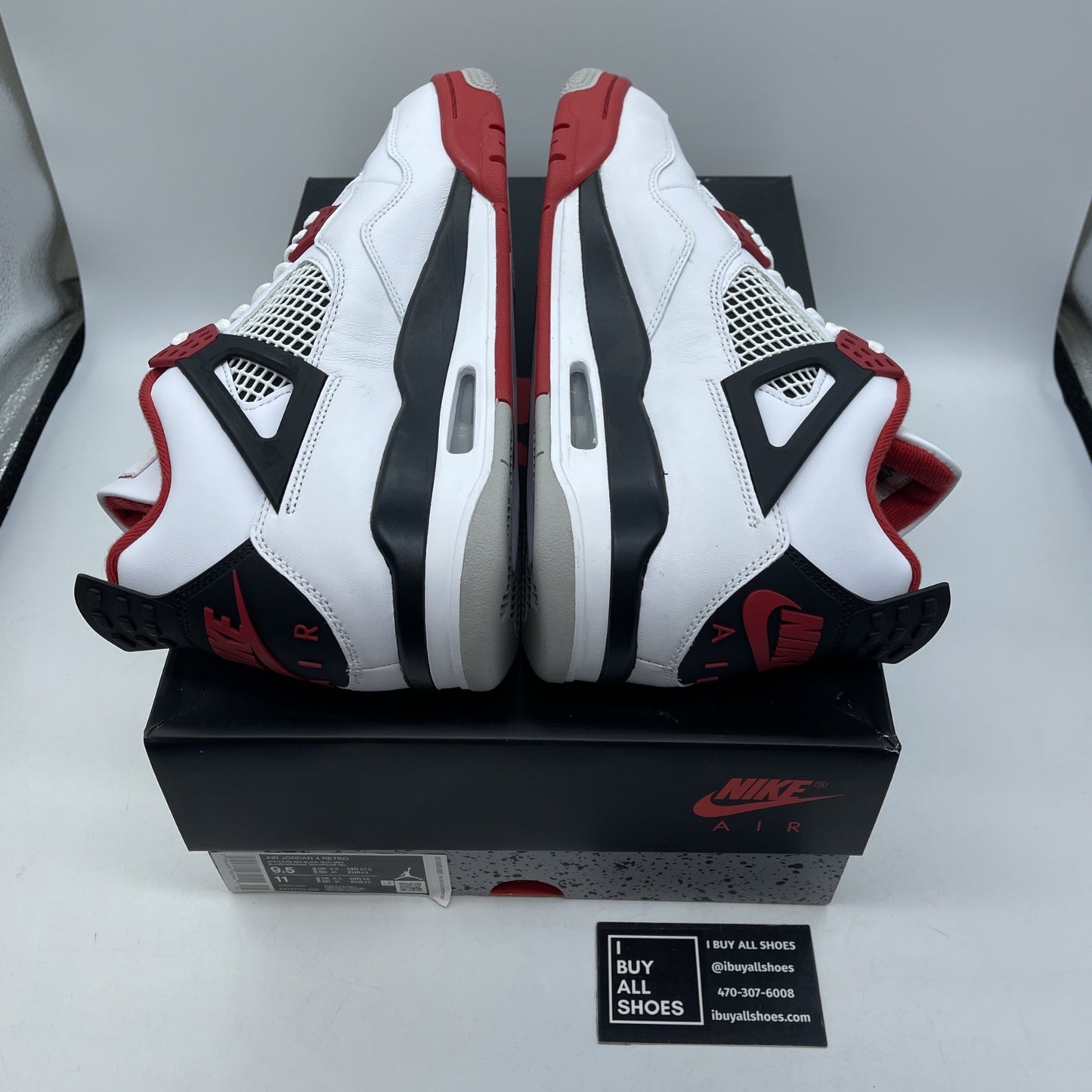 Size 9.5 - Jordan 4 Retro OG Mid Fire Red White Black Leather (DC7770-160)