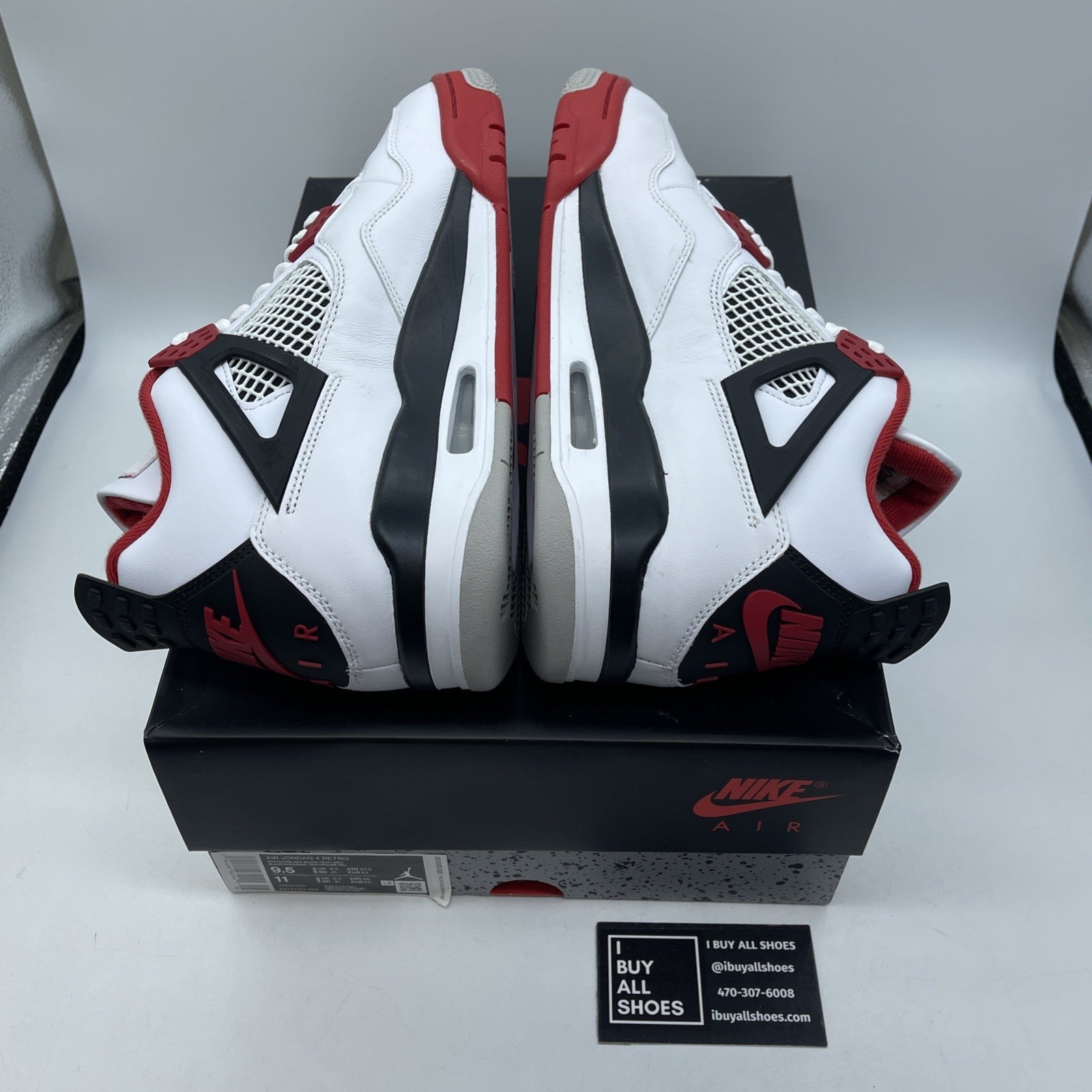 Size 9.5 - Jordan 4 Retro OG Mid Fire Red White Black Leather (DC7770-160)