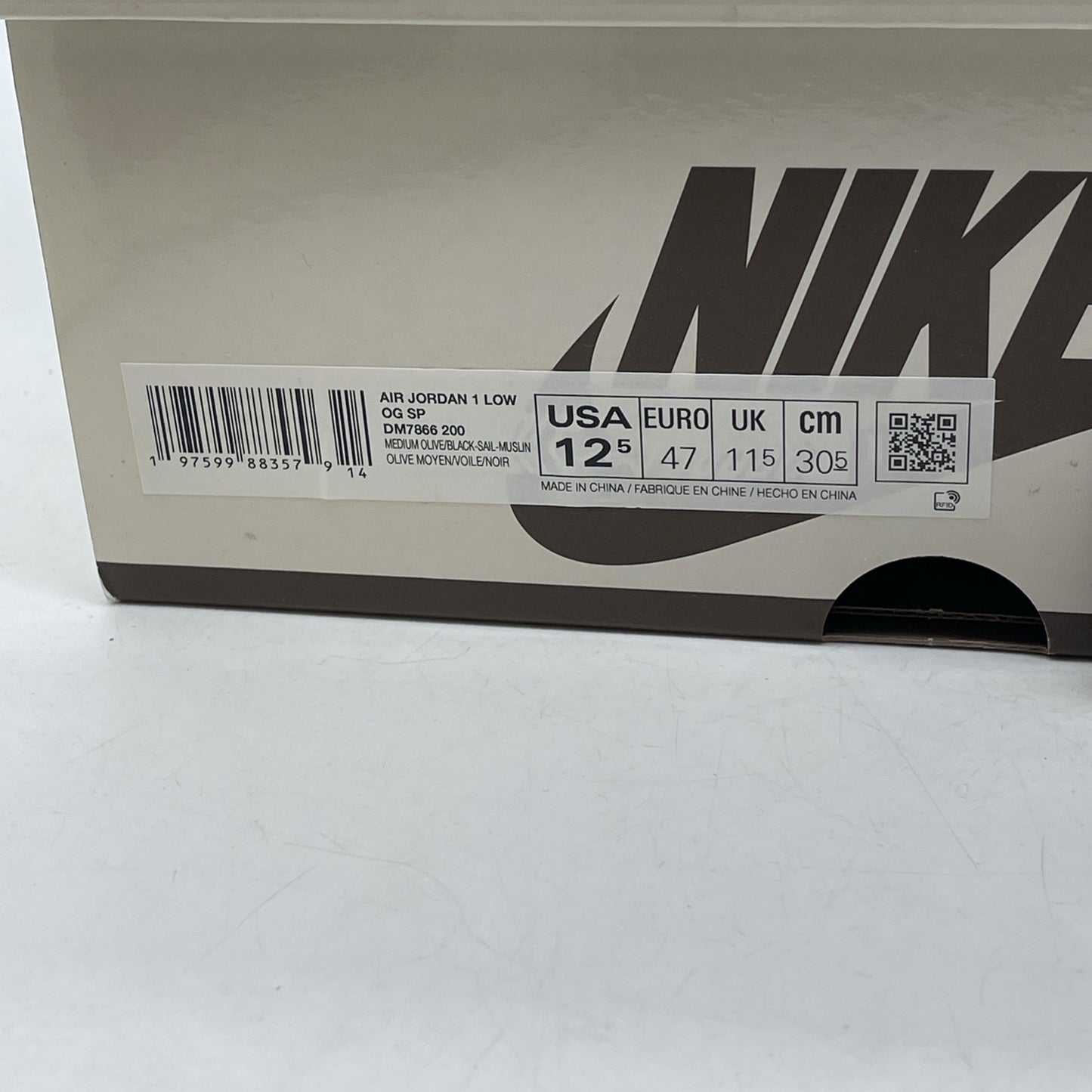 Size 12.5 - Travis Scott x Air Jordan 1 Retro OG SP Low Reverse Olive DM7866-200